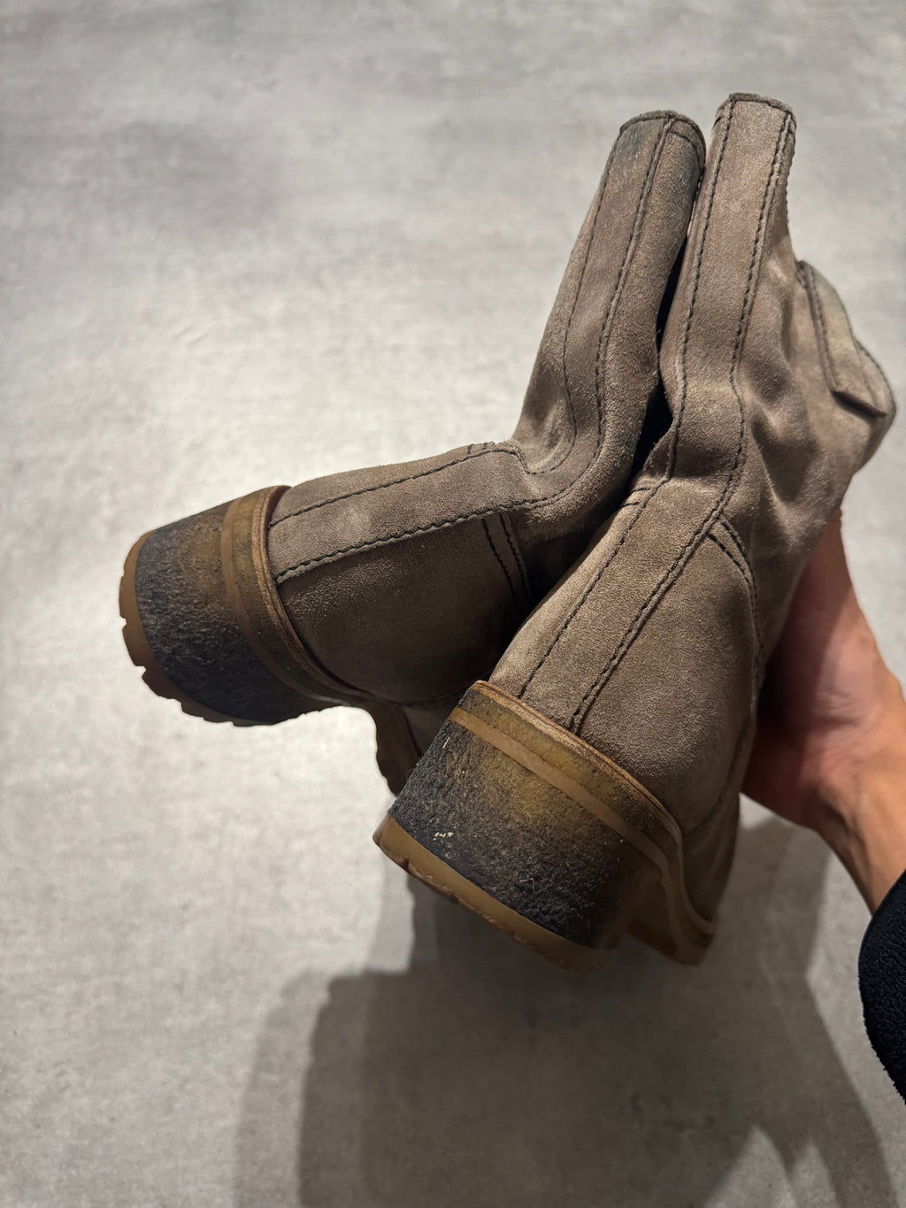 Prada Beige Suede Leather Boots