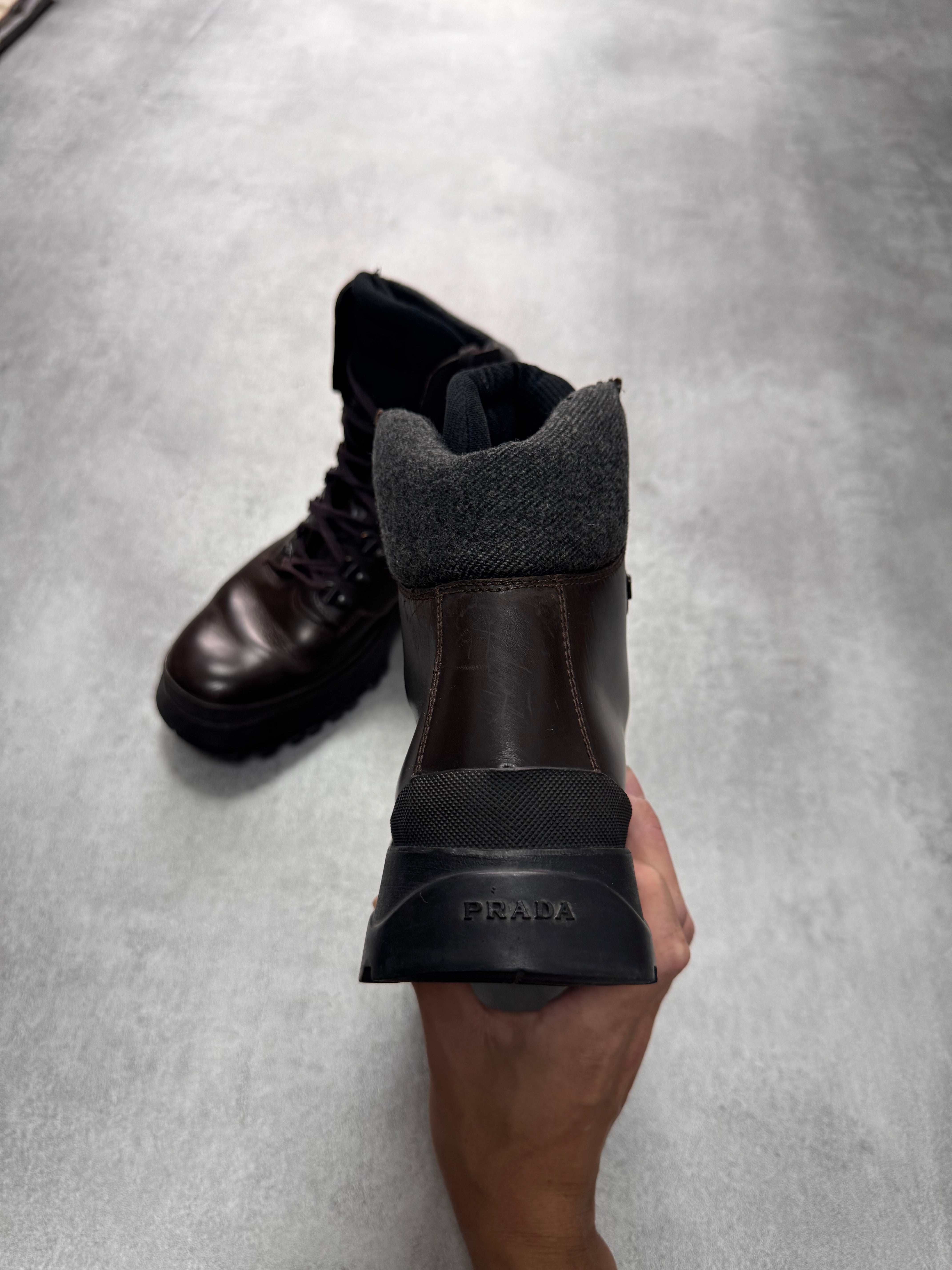 FW1999 Prada Brown Leather Hiking Boots – Dolce Vita Hub