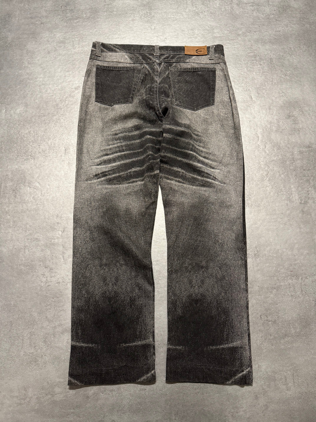 2000s Cavalli Overprint Black Dyed Pants