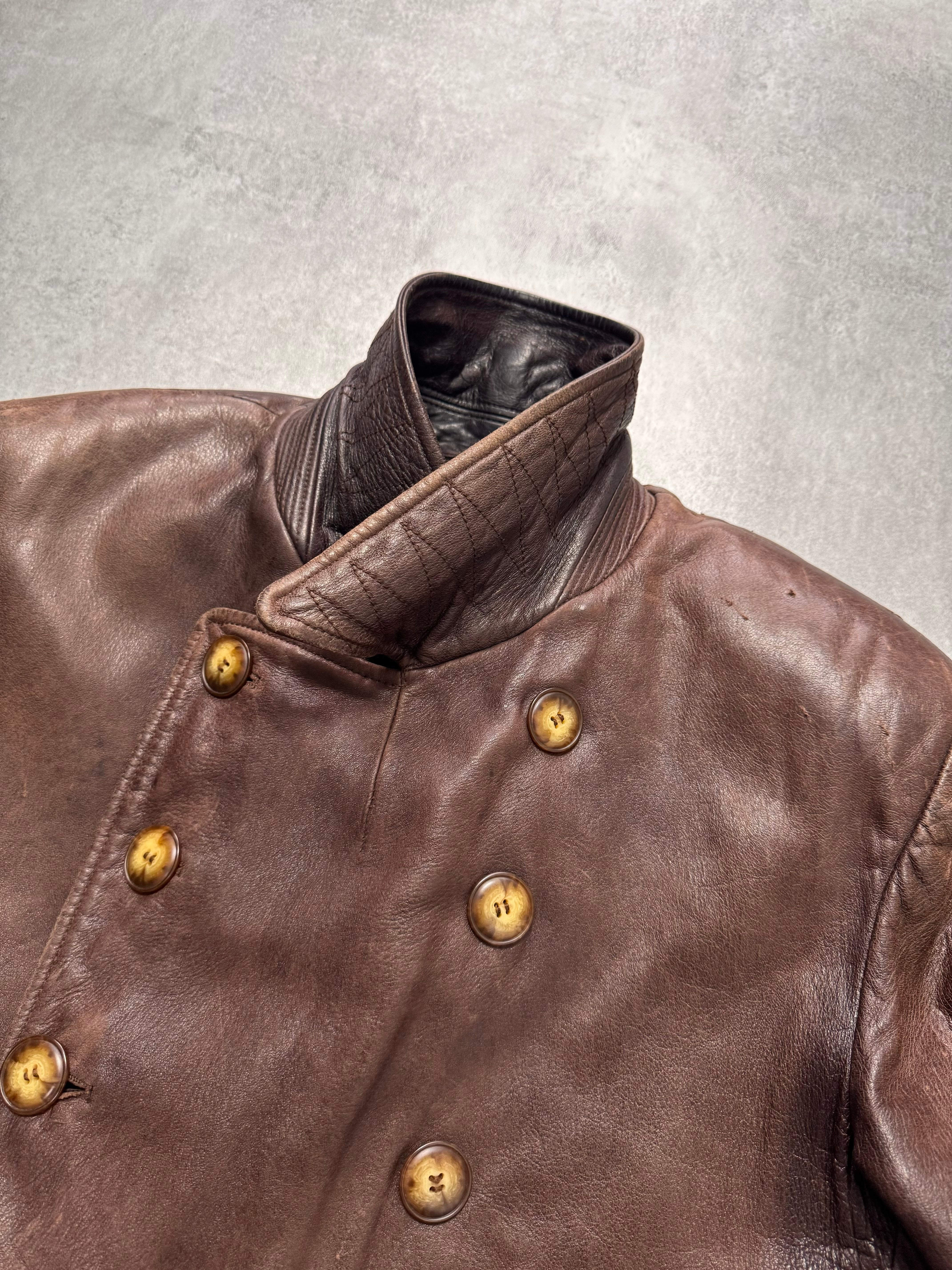 ジャケット・アウター GIORGIO ARMANI 1990s Leather Coat 90s GIORGIO ARMANI 2WAY Leather Coat