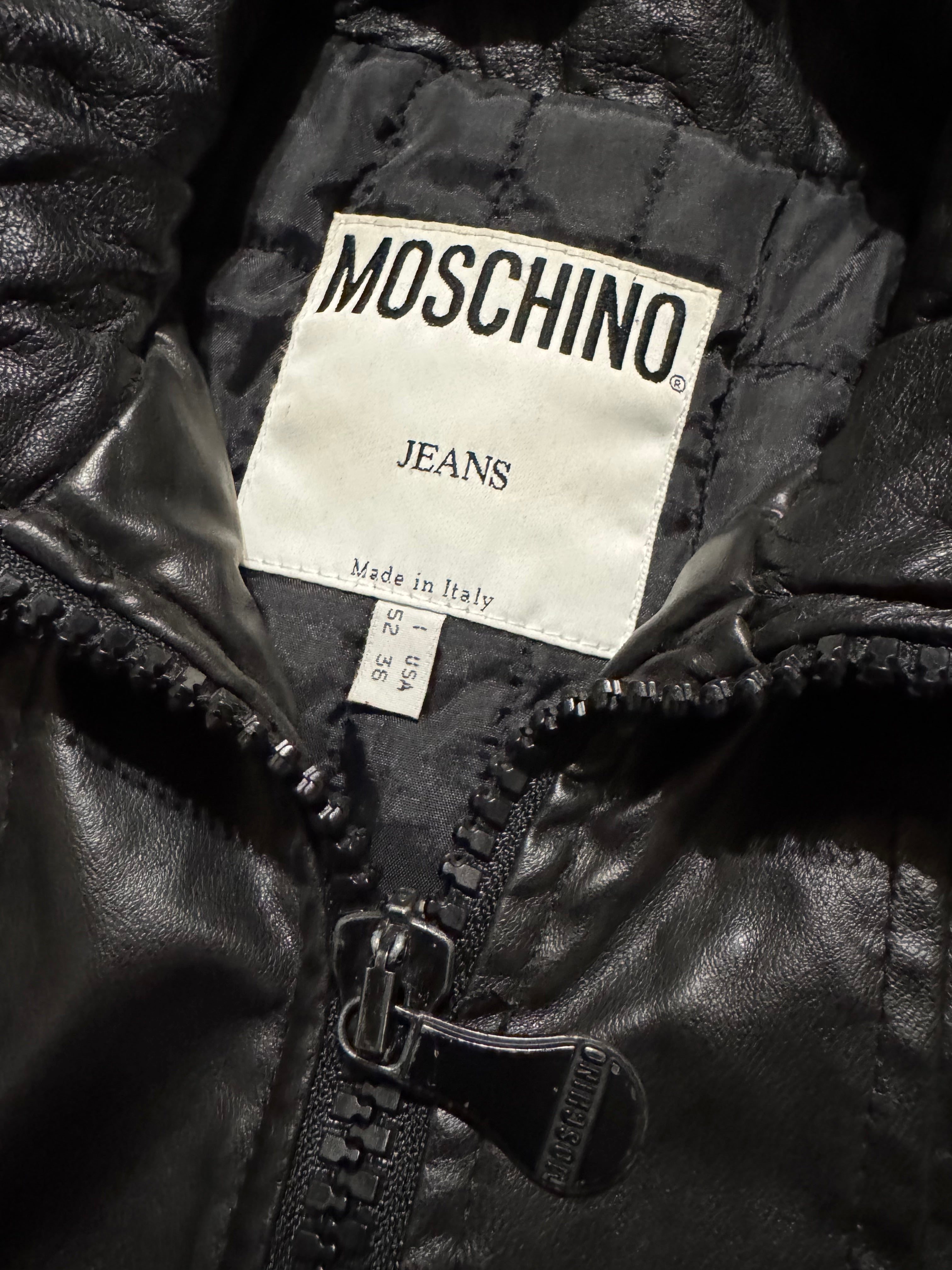 2000s Moschino Nylon Hybrid Black Cropped Jacket