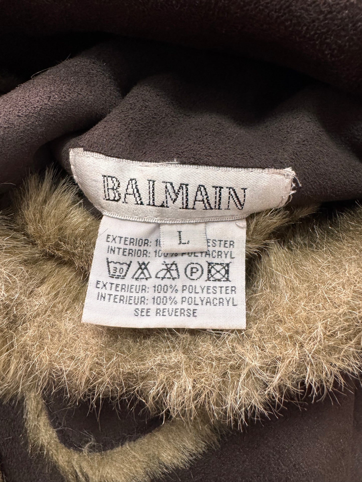 1990s Balmain Faux Fur Reversible Jacket (L)