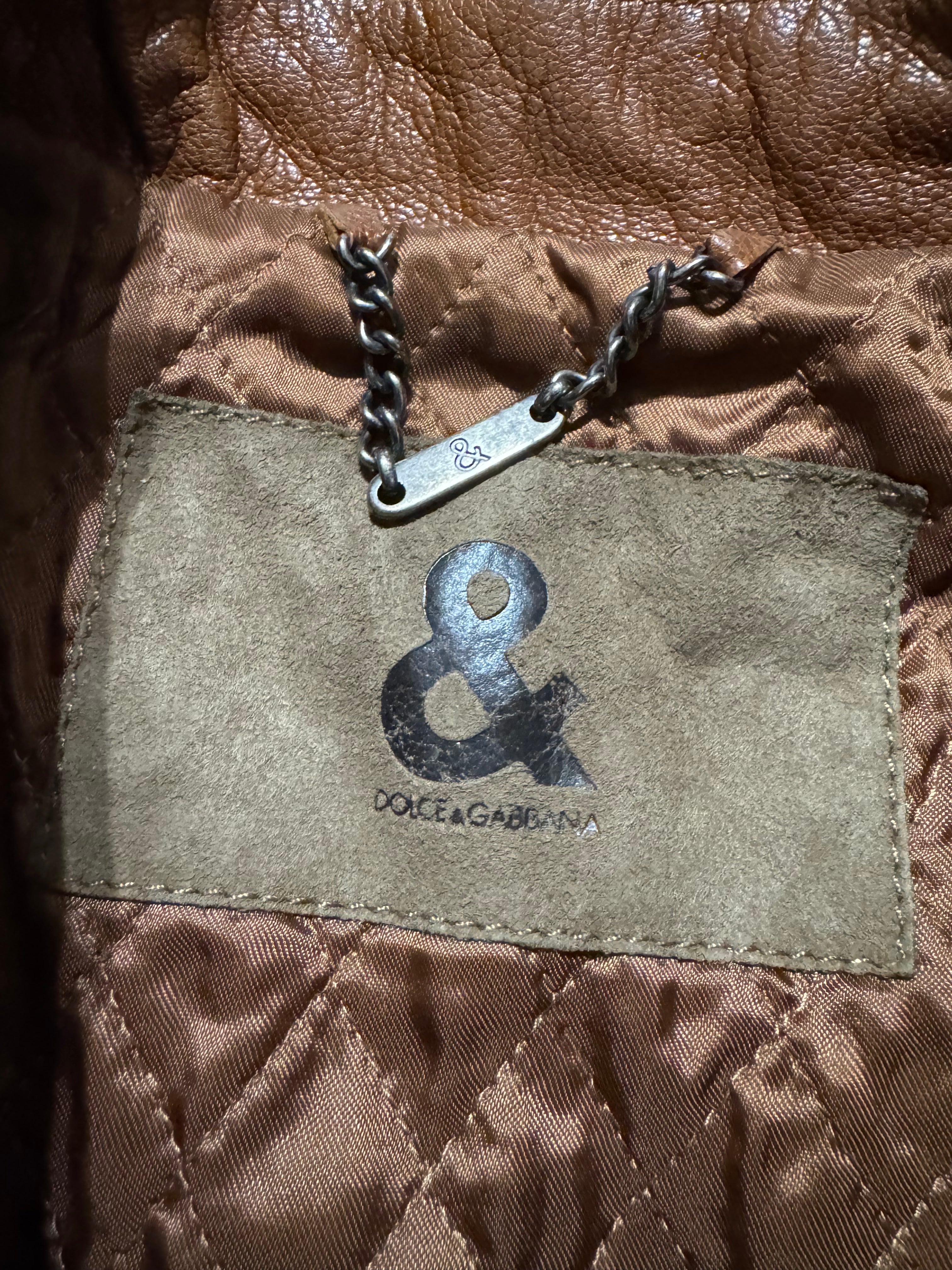 2000s Dolce & Gabbana Camel Leather Jacket