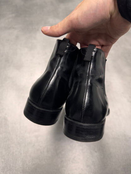 Prada Class Ankle Black Leather Boots (42eu/us8,5)