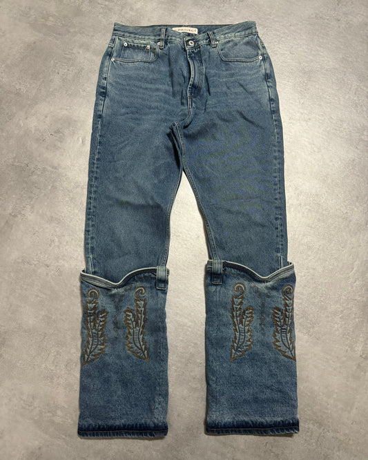 SS2023 Y/Project Cow-Boy Brut Blue Astro Cavalier Denim Jeans (L) - 1