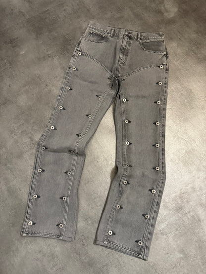 Y/Project Grey Detachable Carpenter Grey Denim Jeans (M/L) - 9