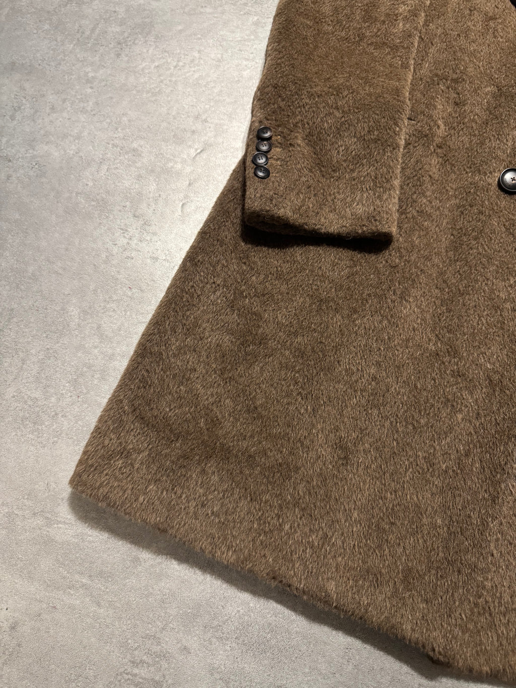 FW2018 Emporio Armani Sartorial Faux Fur Brown Trench Coat