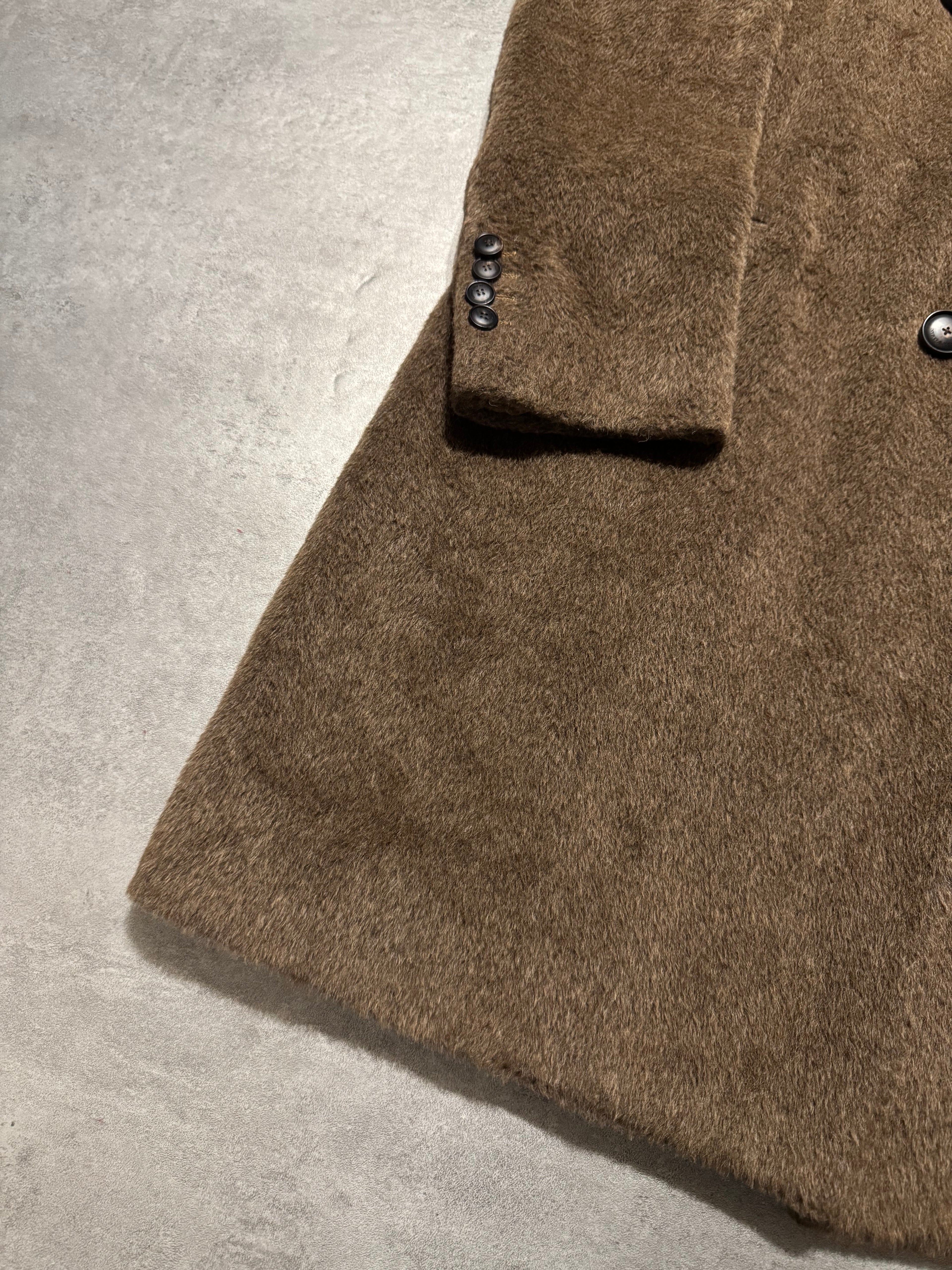FW2018 Emporio Armani Sartorial Faux Fur Brown Trench Coat