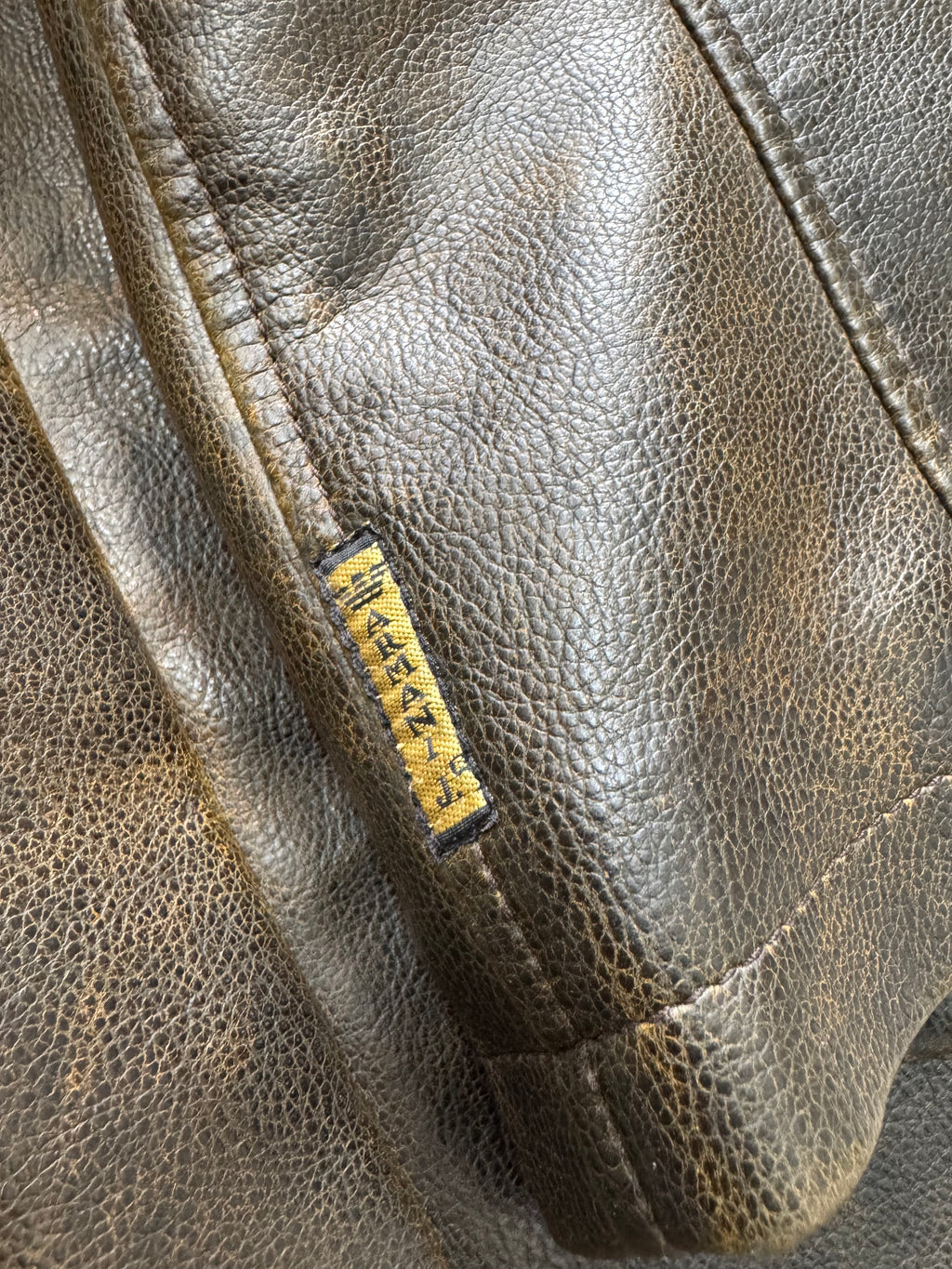 2000s Armani Biker Relief Leather Jacket