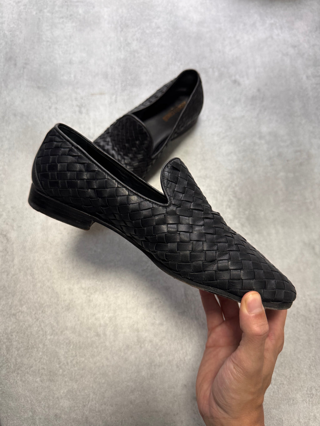 Roberto Cavalli Woven Black Leather Shoes