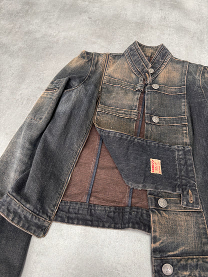 2000s Armani Samurai Faded Denim Jacket (XS)