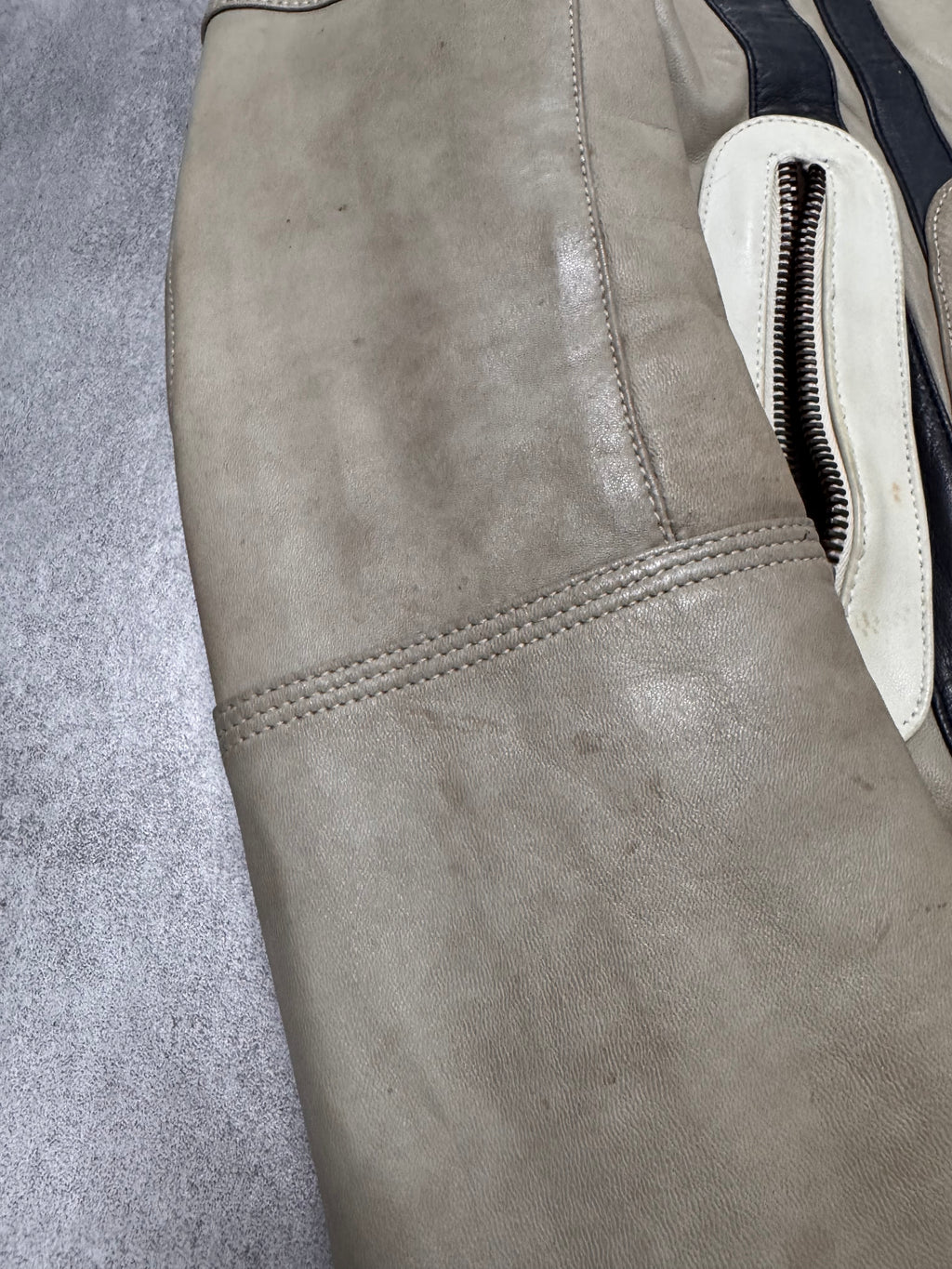 AW2004 Dolce & Gabbana Astro Biker Cafe Cream Leather Jacket