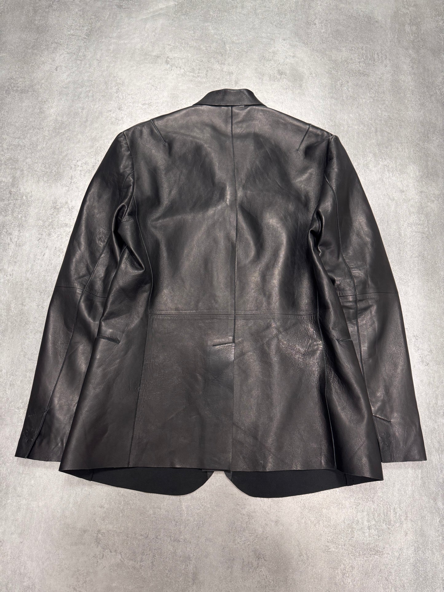 Emporio Armani Sexy Black Leather Suit Jacket (M/L)