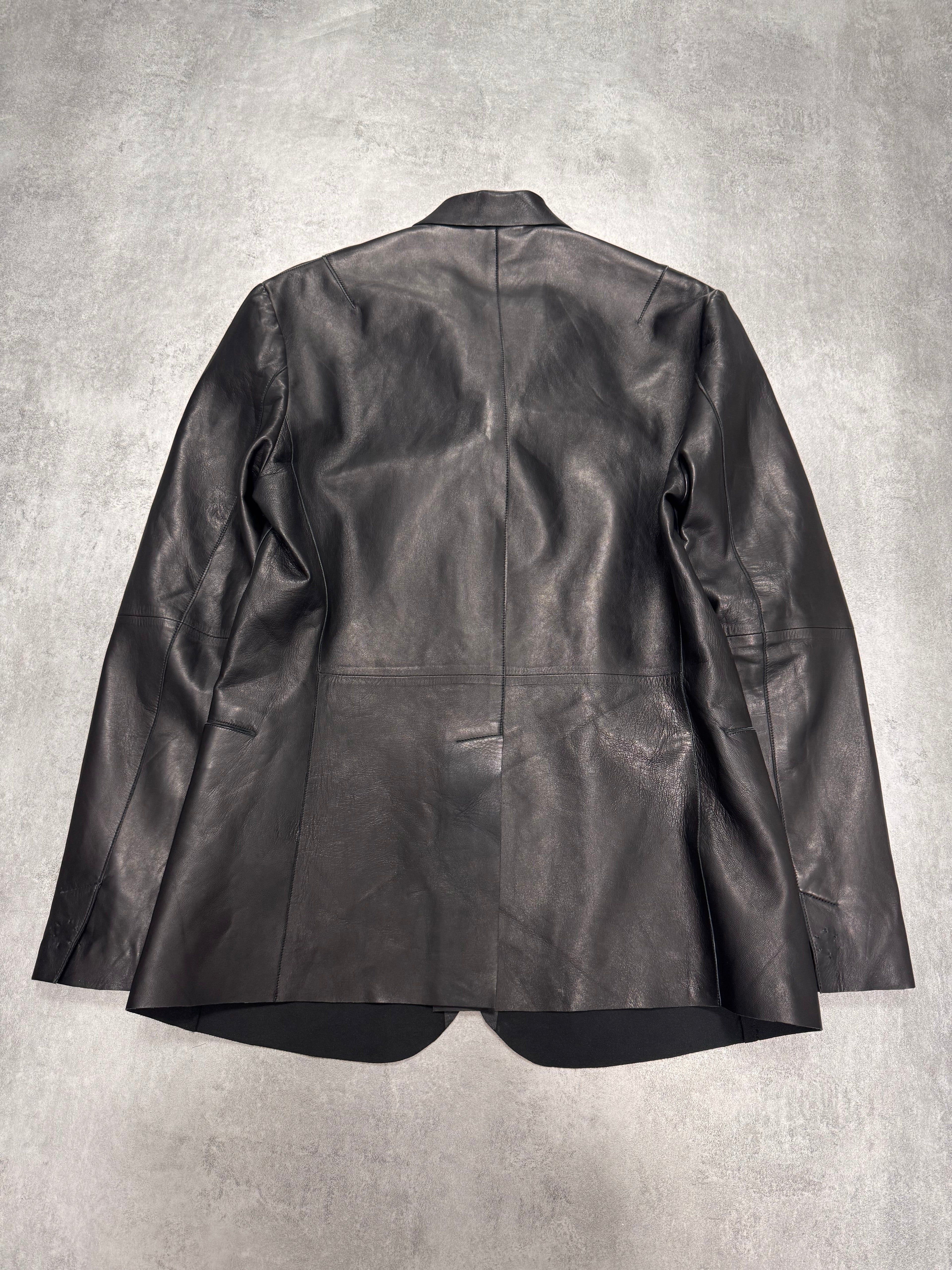 FW2012 Emporio Armani Sexy Black Leather Suit Jacket