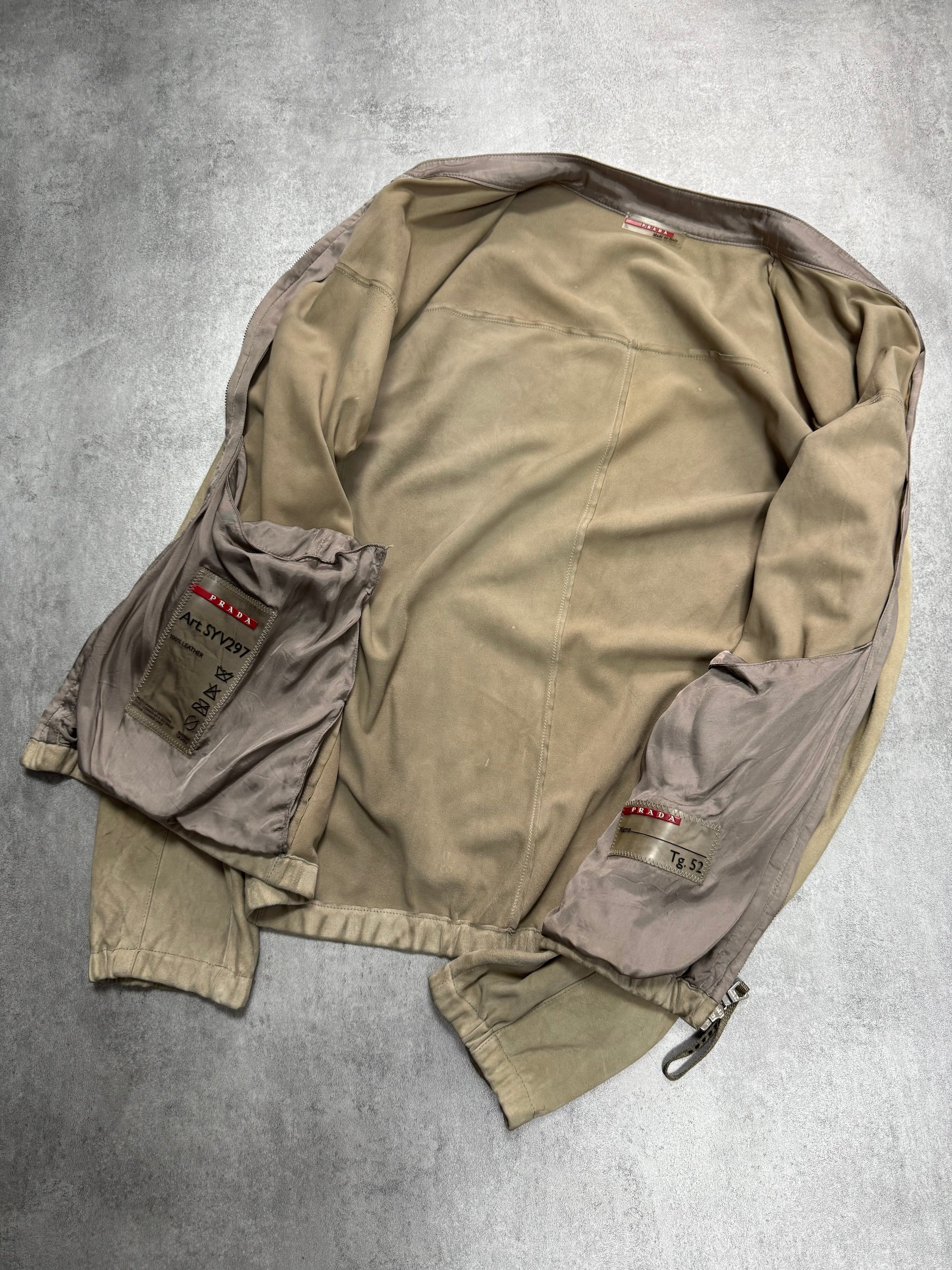 SS2009 Prada Beige Suede Leather Jacket