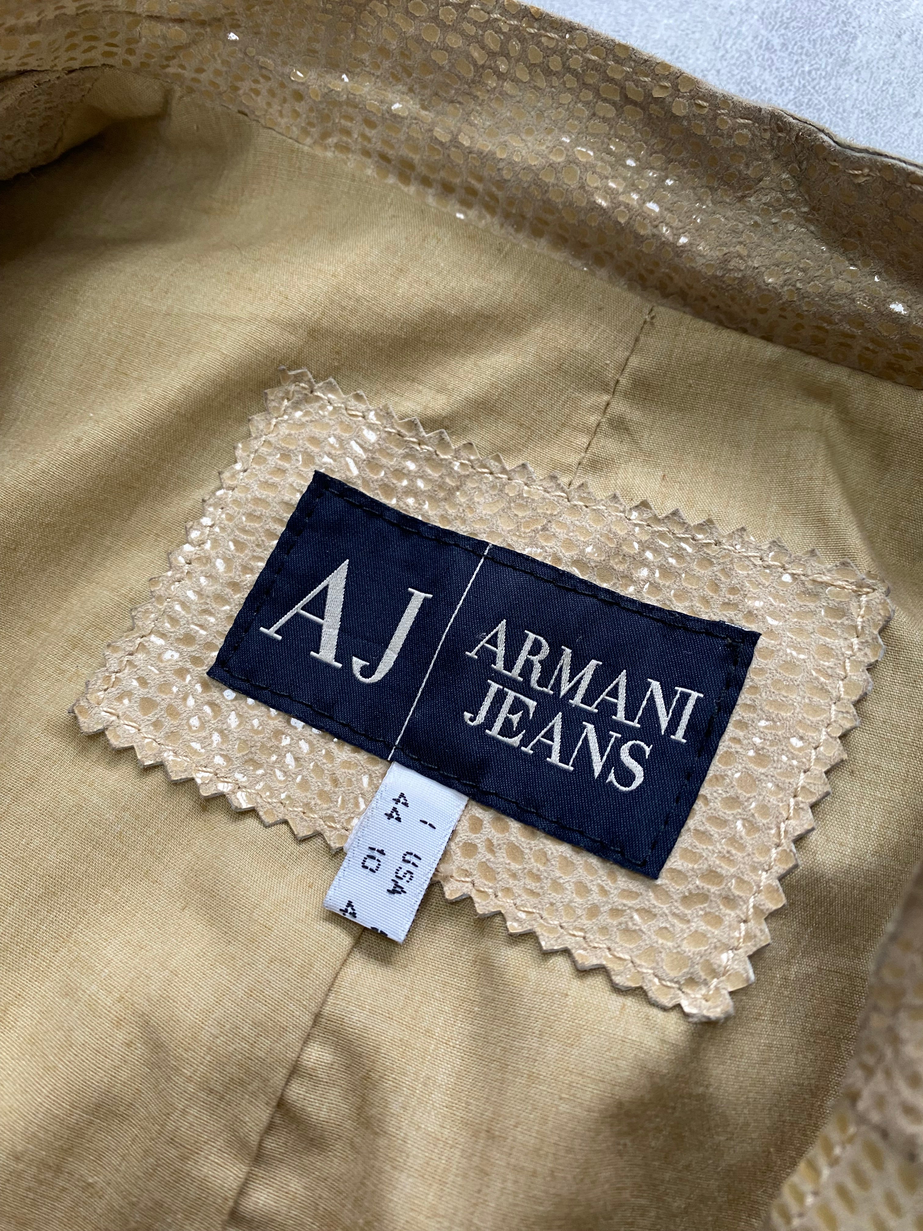 Armani 蛇皮效果沙色夹克 (XS)