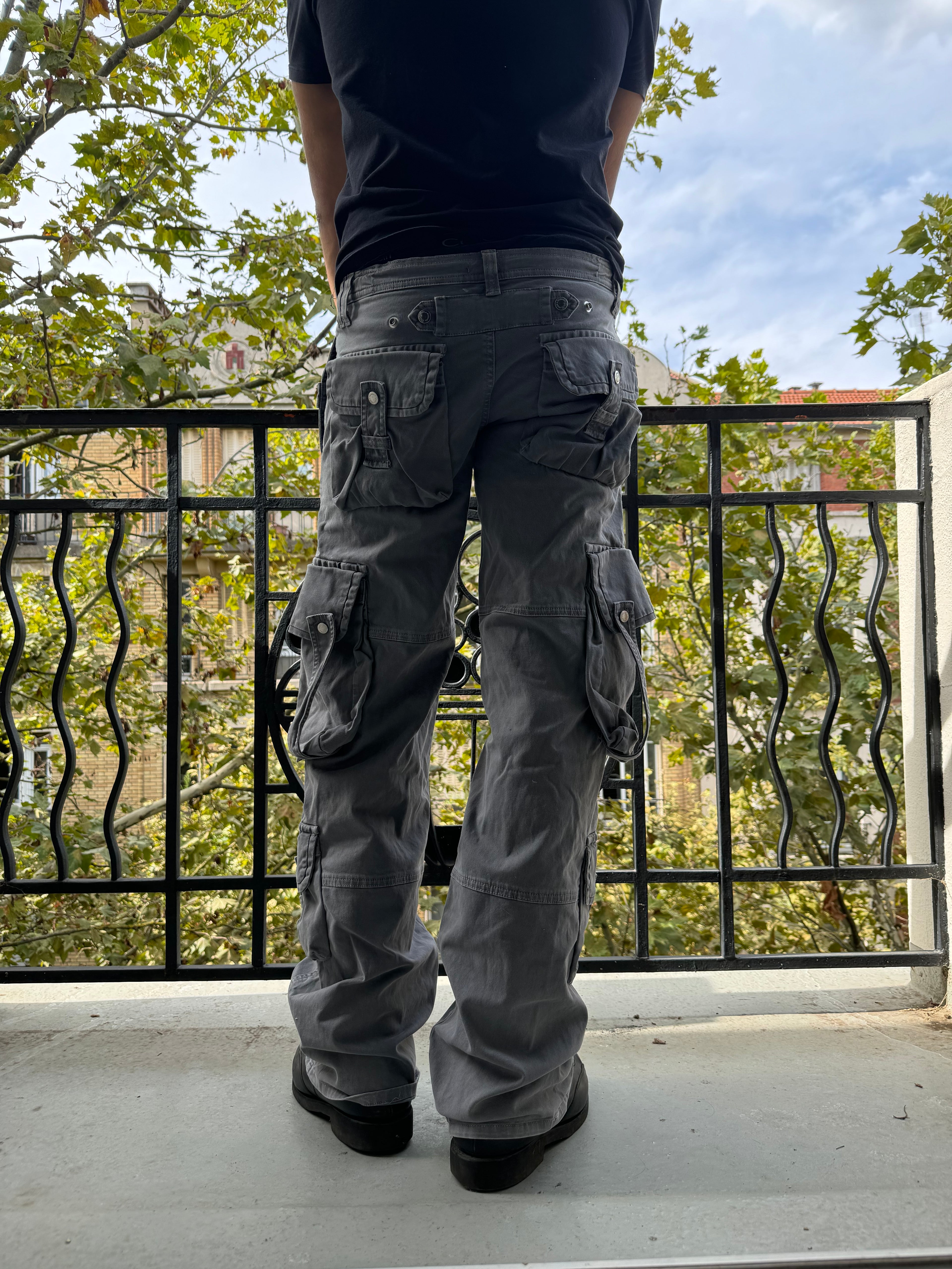 SS2004 Dolce & Gabbana Multi Pockets Cargo Grey Pants