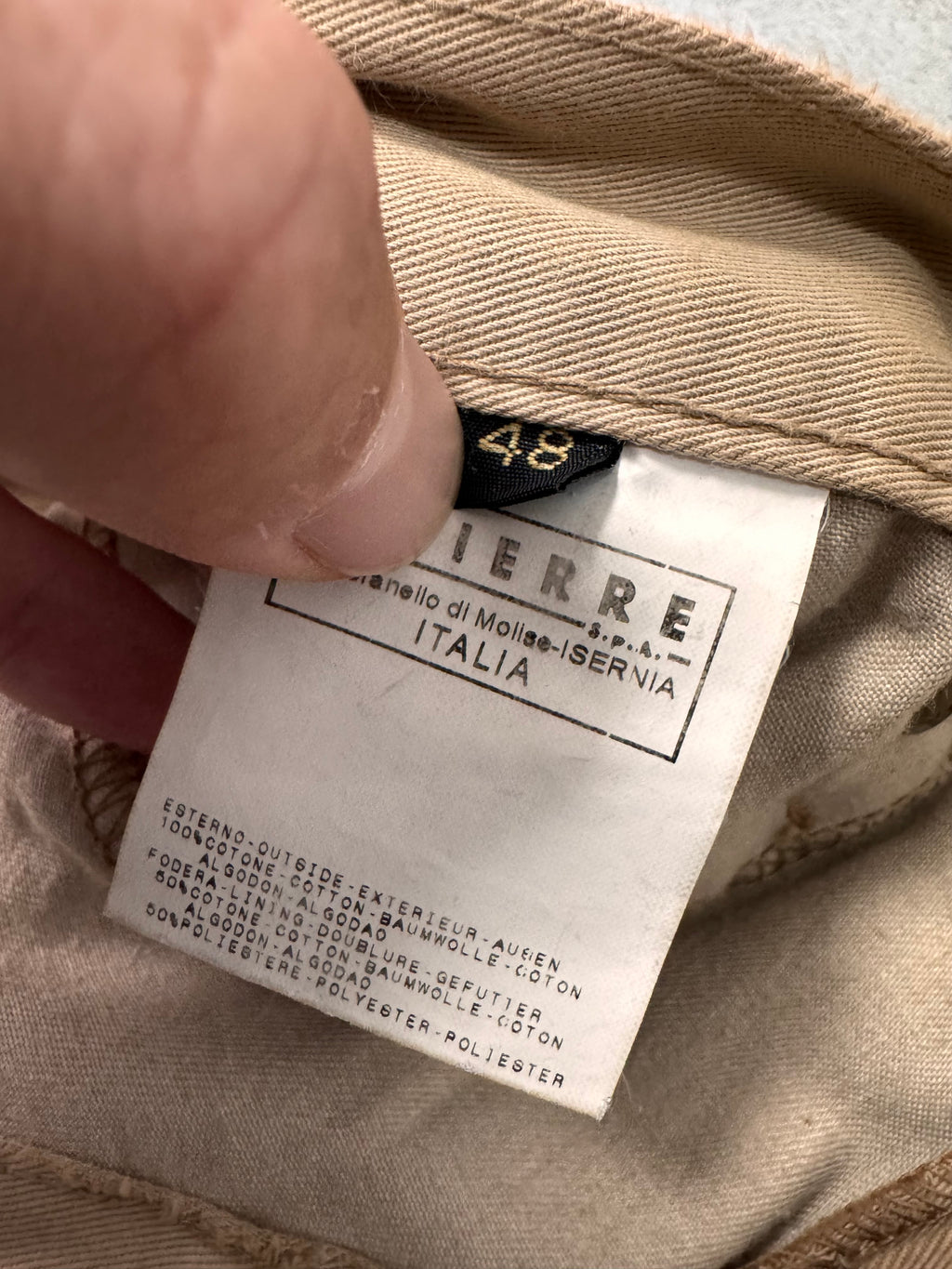 AW2004 Cavalli Geometrical Triangle Zipped Pockets Beige Skirt