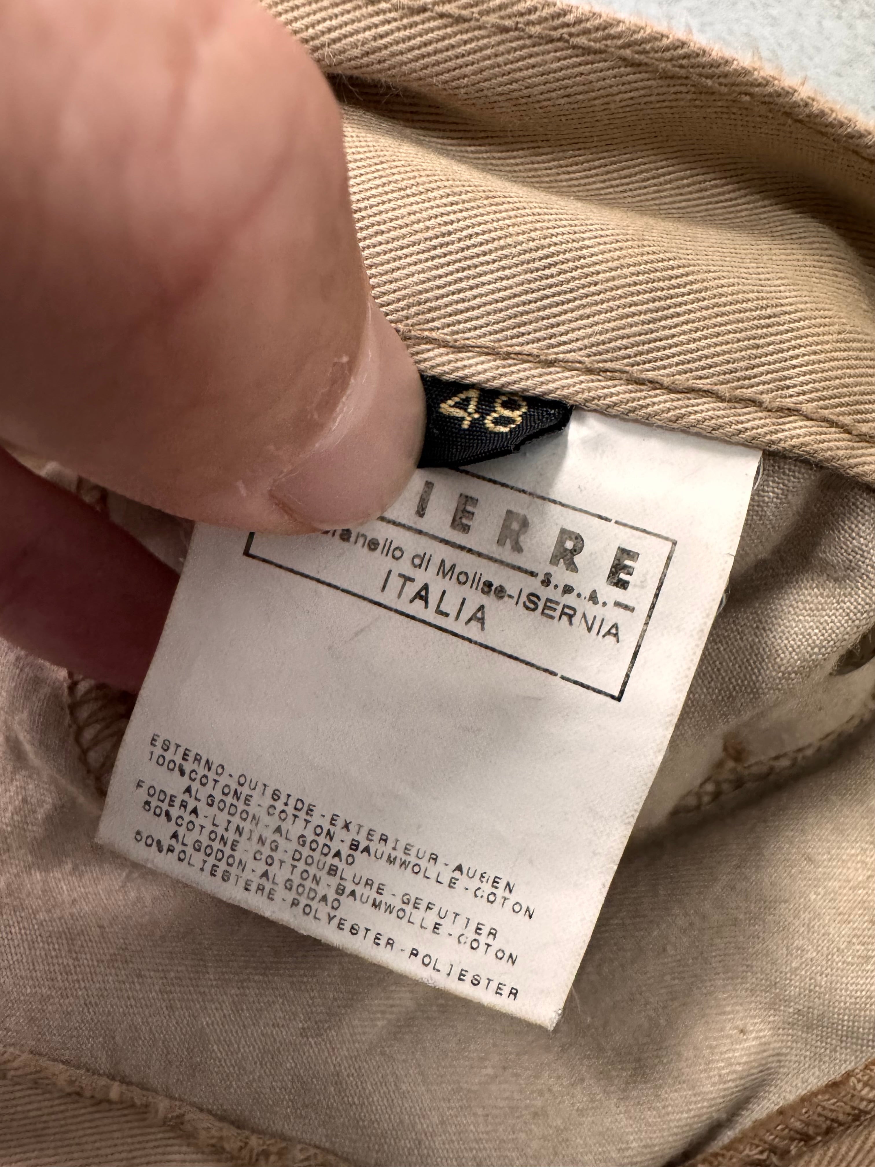 AW2004 Cavalli Geometrical Triangle Zipped Pockets Beige Skirt