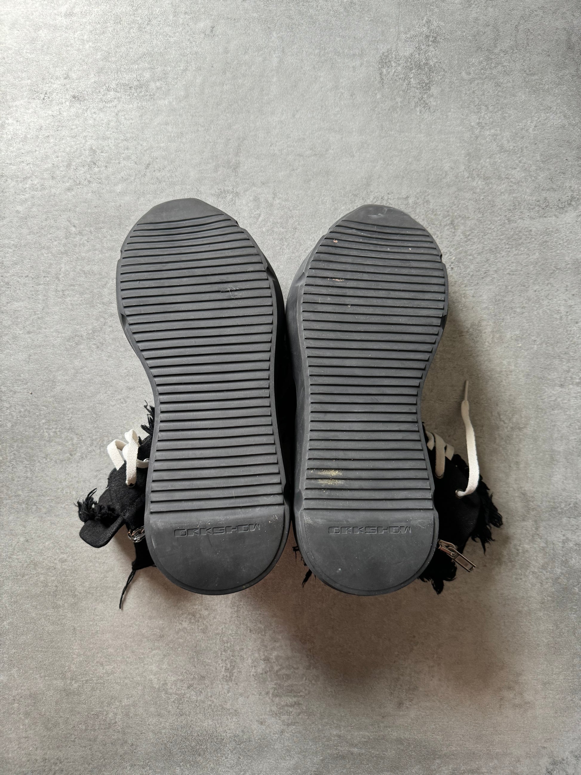 Rick Owens DRKSHDW Abstract Gethsemane Distressed Black Shoes (45) - 4