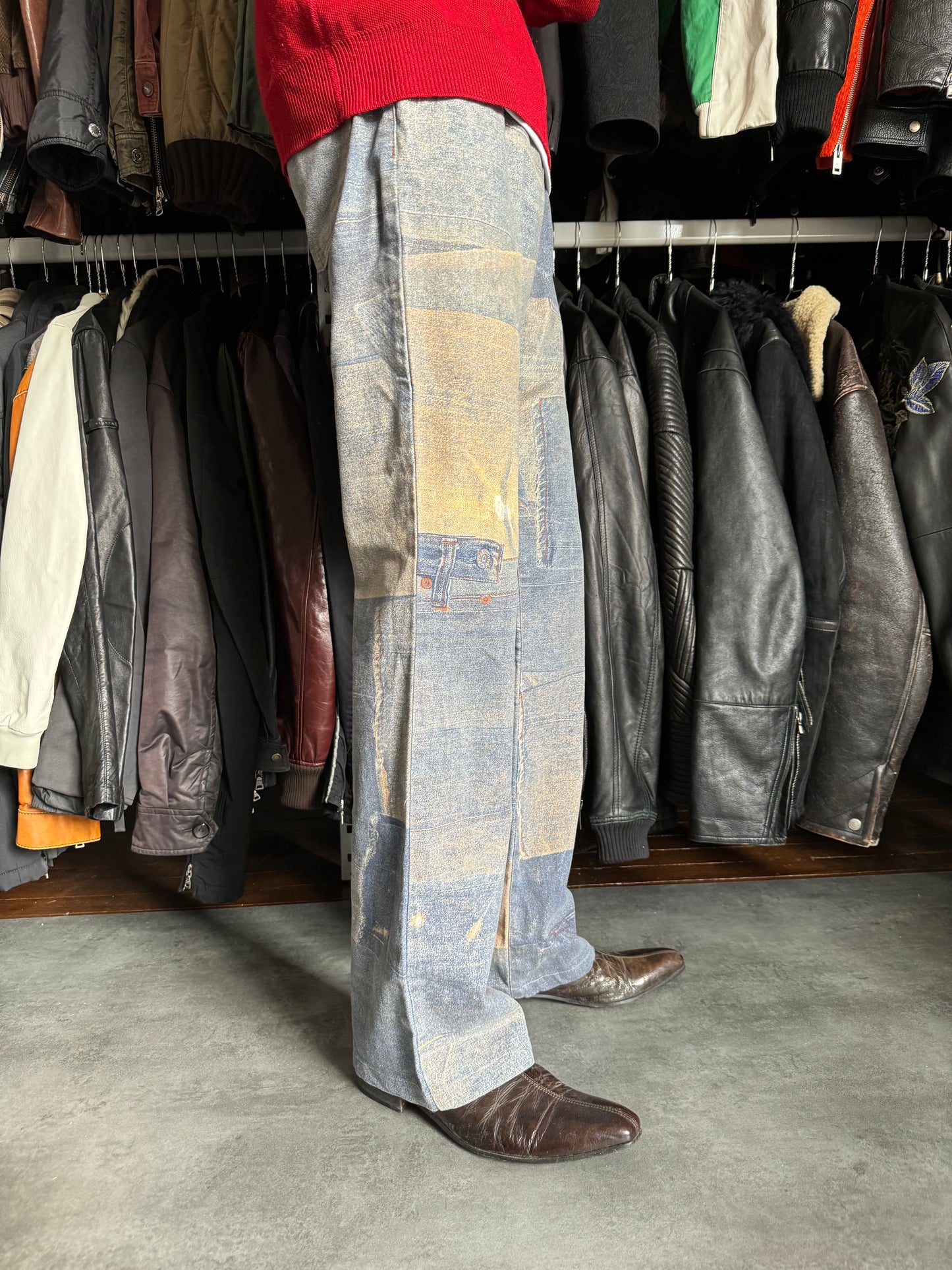 2000s Cavalli Trompe L'Oeil Denim Pockets Pants (M) - 6