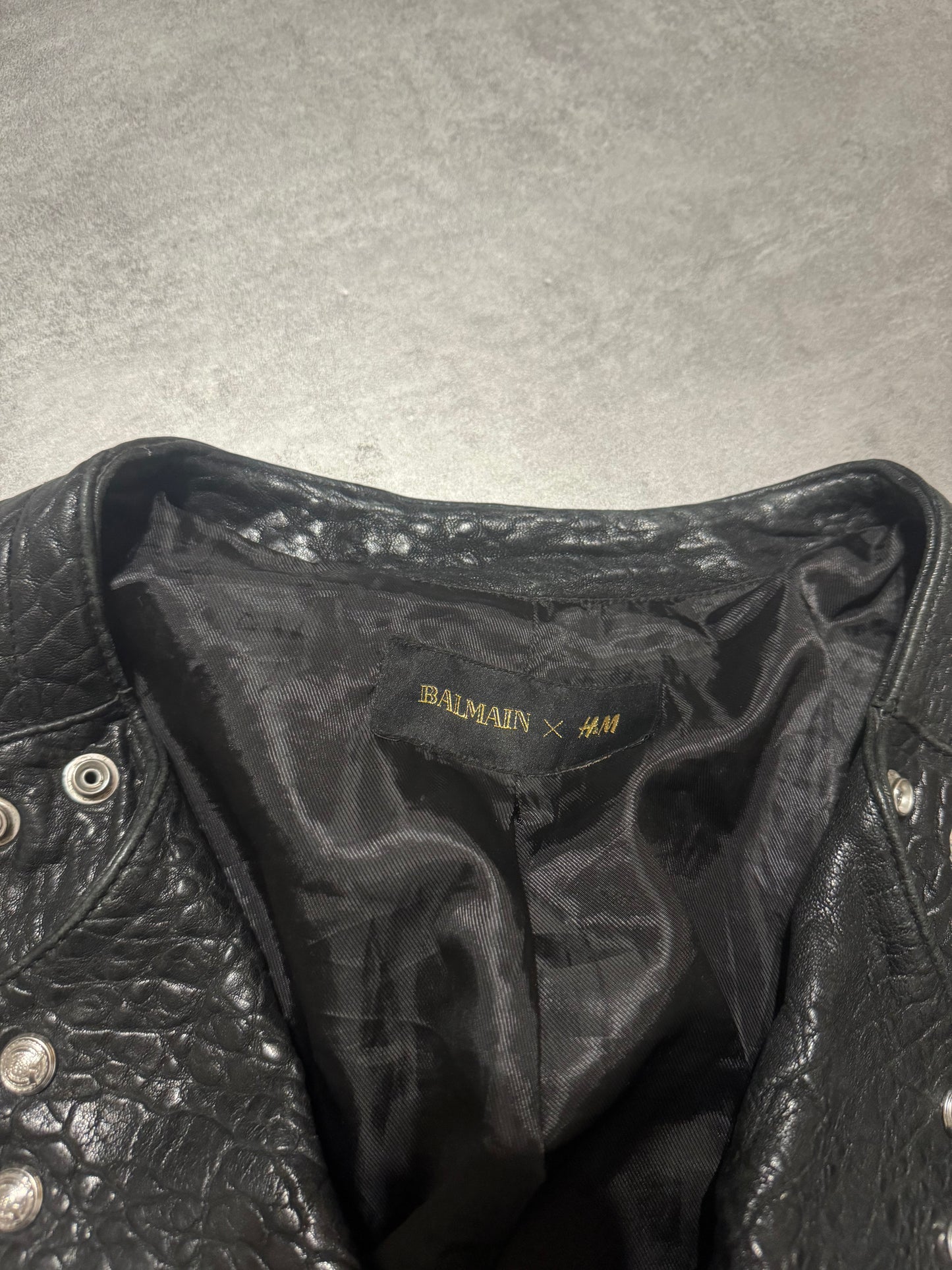 AW2015 Balmain x H&M Pure Biker Leather Jacket (L) - 7