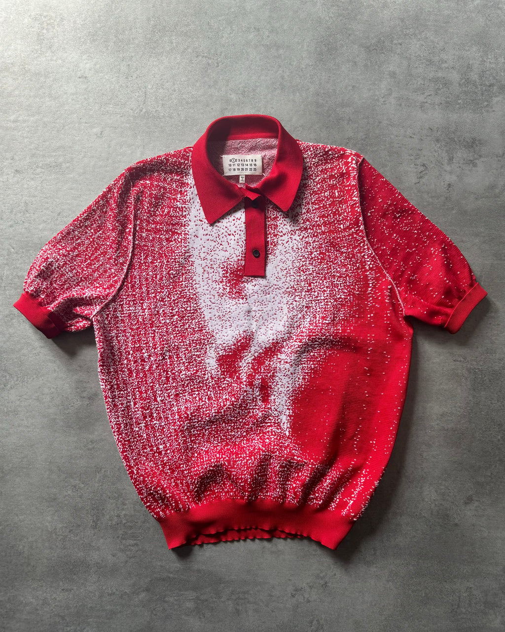 SS2017 Maison Margiela Pixelized Red Human Polo Shirt (S) - 1