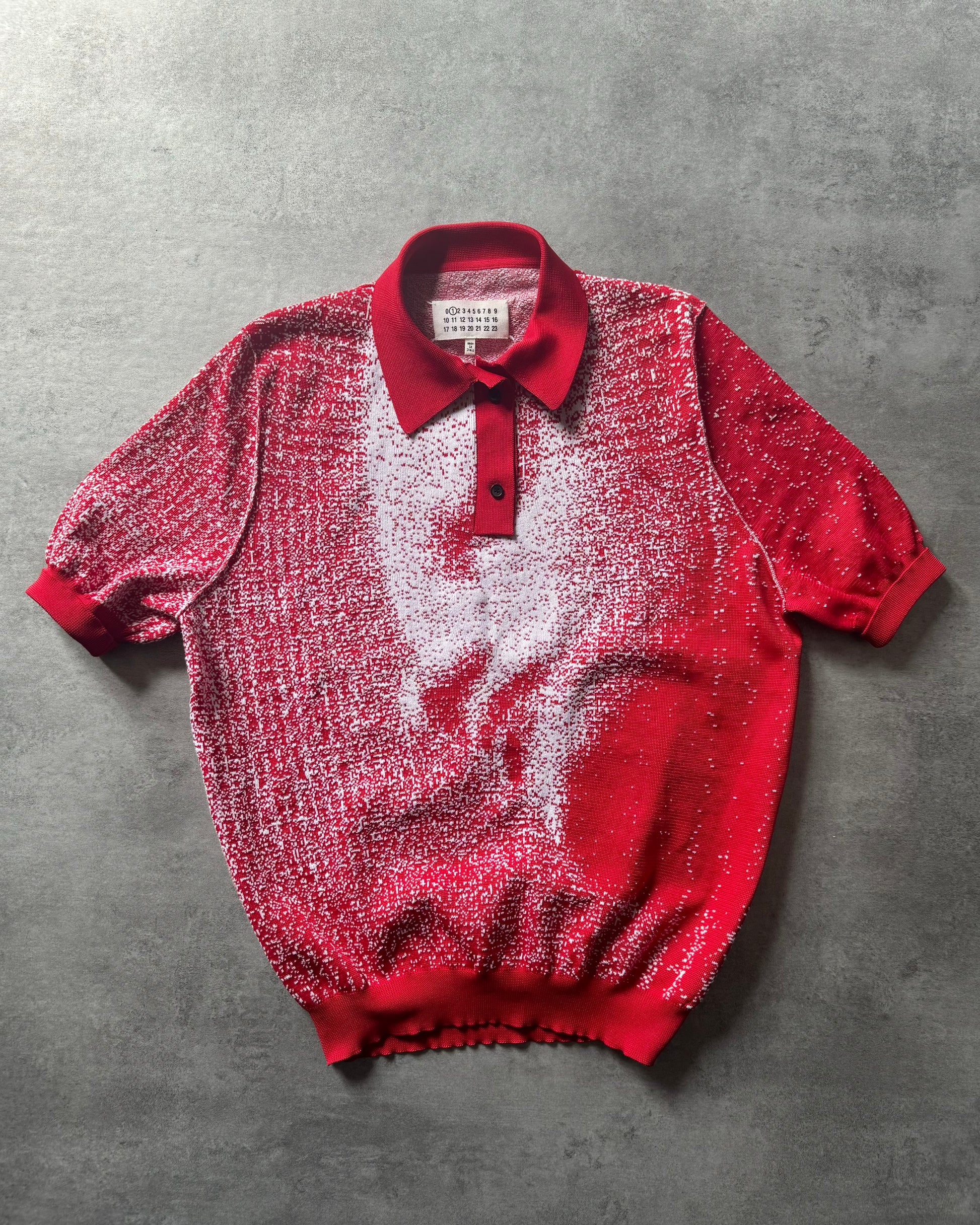 SS2017 Maison Margiela Pixelized Red Human Polo Shirt (S) - 1