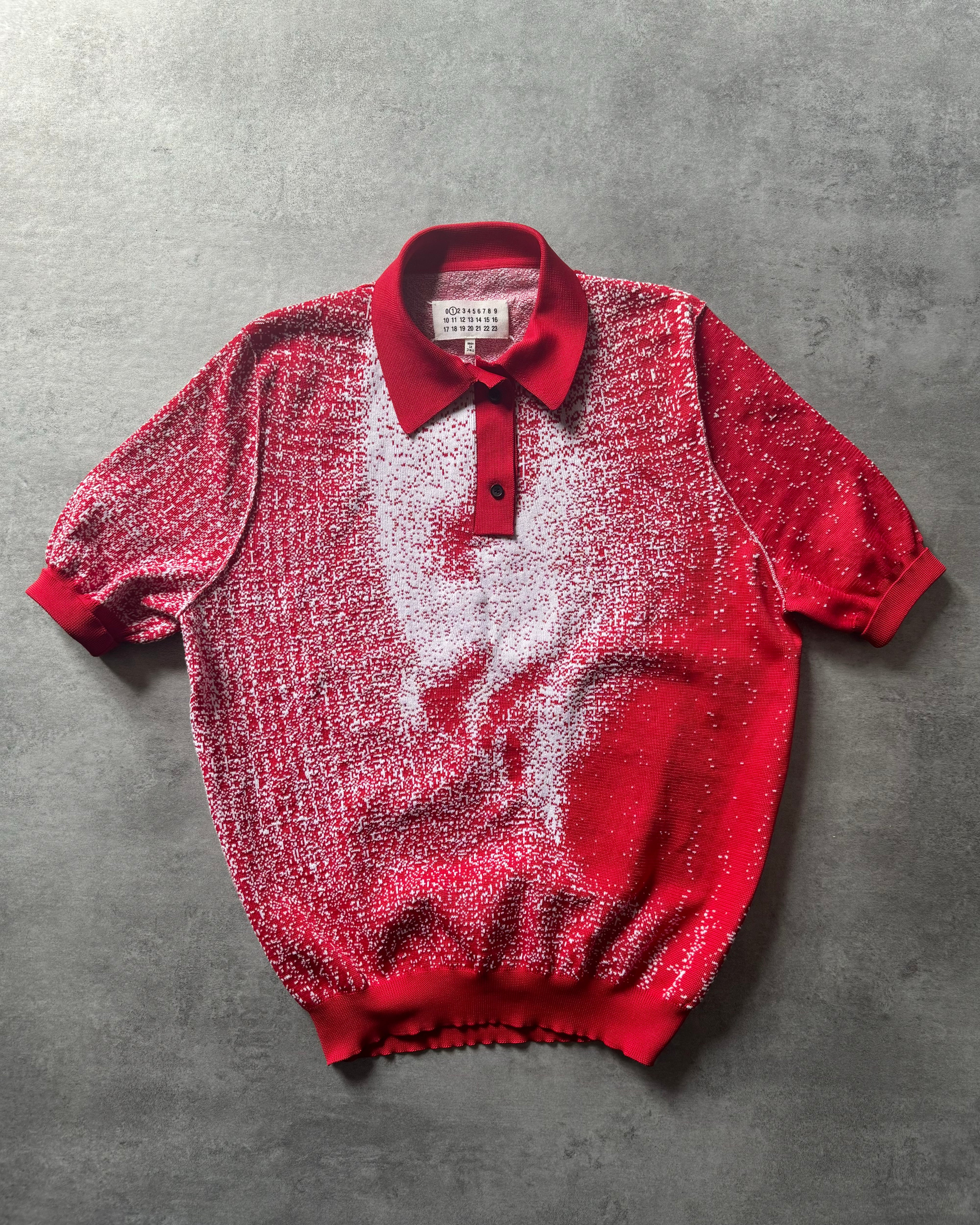 SS2017 Maison Margiela Pixelized Red Human Polo Shirt (S) - 1