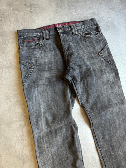 AW2003 Dolce & Gabbana Grey Eroded Denim Jeans (L) - 7