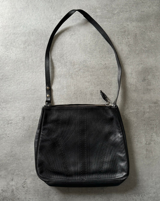 2000s Jean Paul Gaultier Black Precise Leather Shoulder Bag (OS) - 1