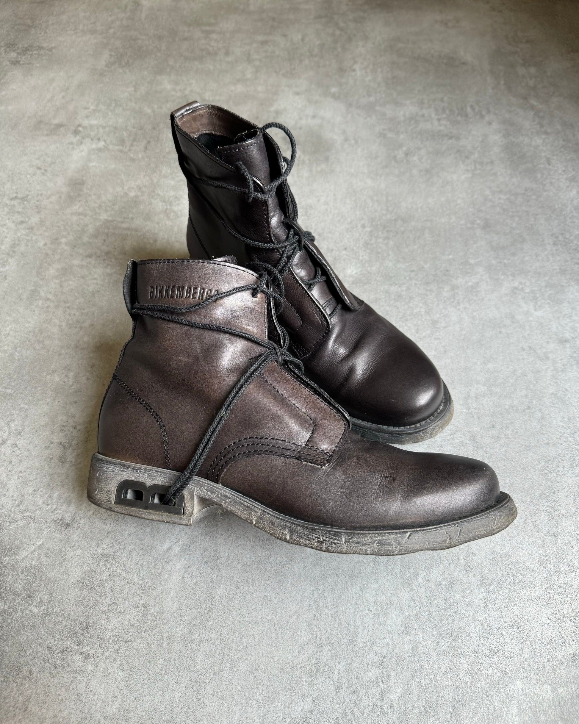 1990s Dirk Bikkembergs B Laced Brown Combat Boots 40eu us7 Dolce Vita Hub