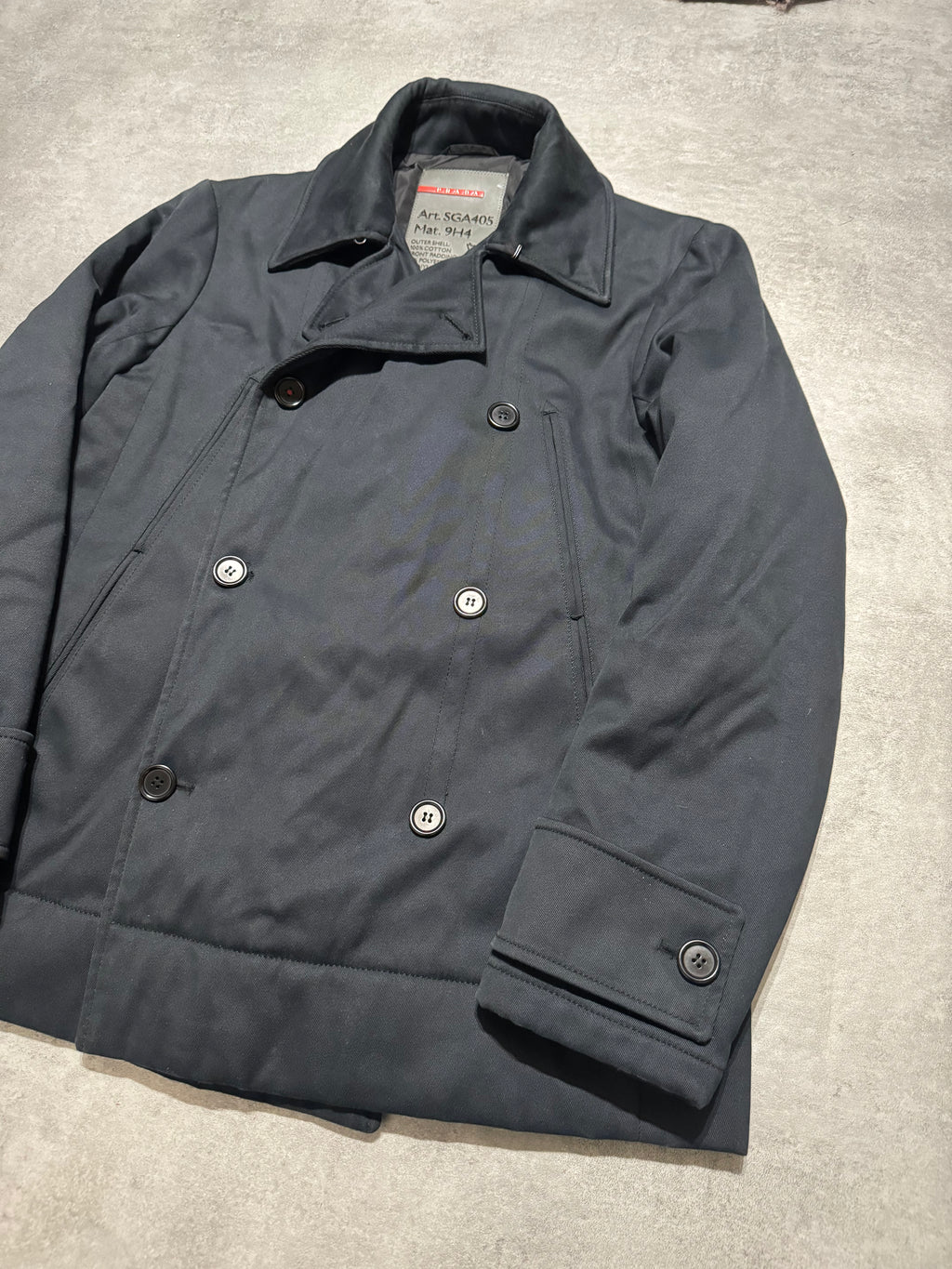 2000s Prada Navy Naval Duffle Coat (M) - 6