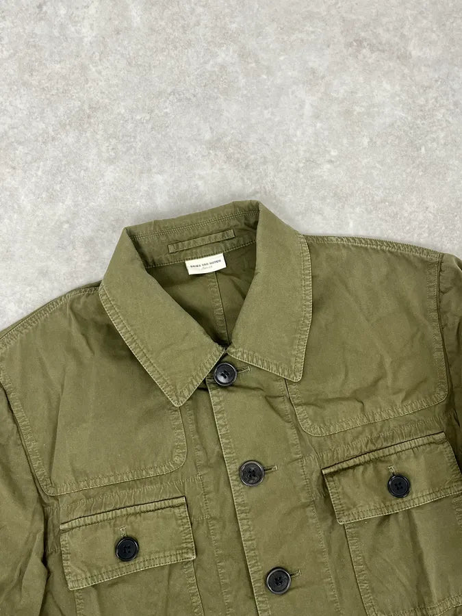 2000s Dries Van Voten Olive Green Military Buttoned Jacket xPhhoXW 4