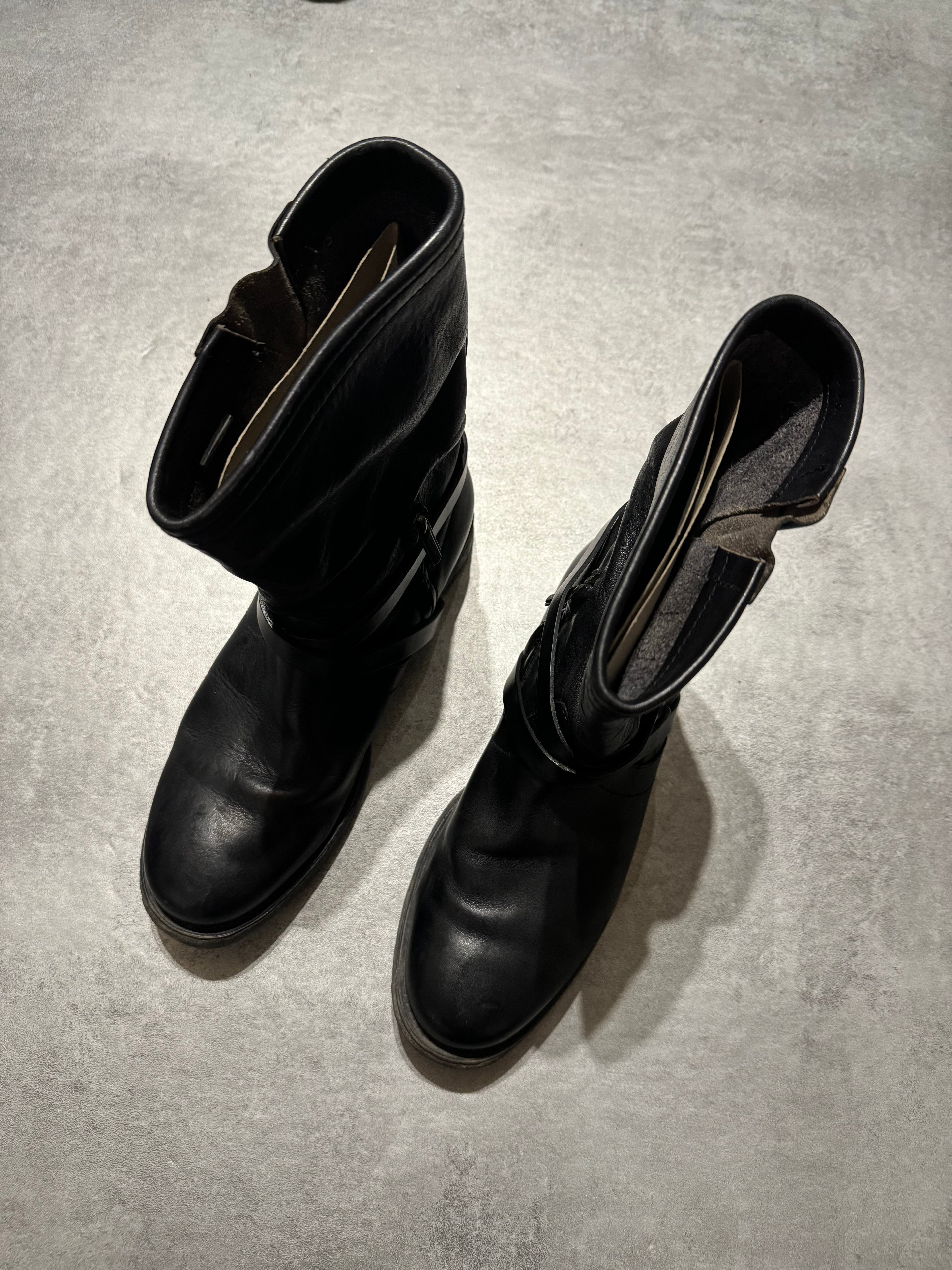 2000s Dirk Bikkembergs Black Ankle Combat Leather Boots (42,5) - 5