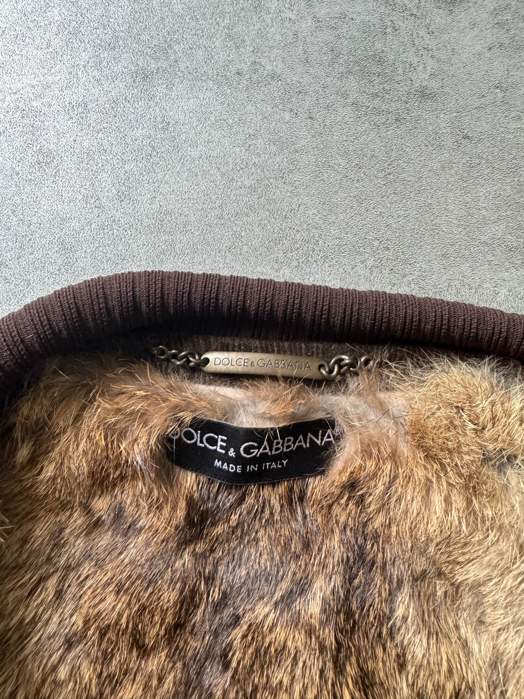 AW2002 Dolce & Gabbana Multi Pockets Rabbit Velvet Bomber Jacket (XS) - 6