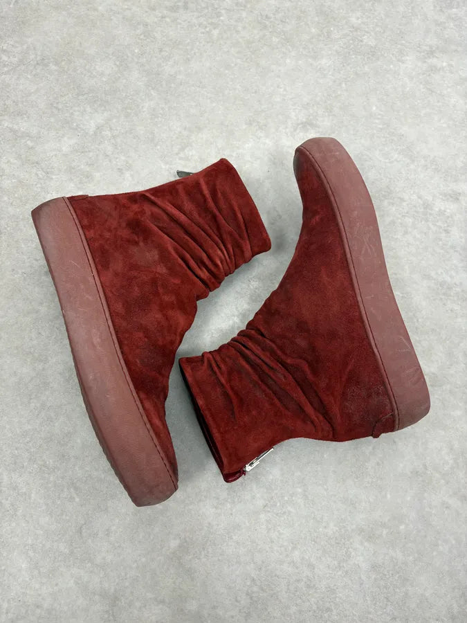 The Last Conspiracy Red Suede Leather Oxblood Boots vLHEYIw 5