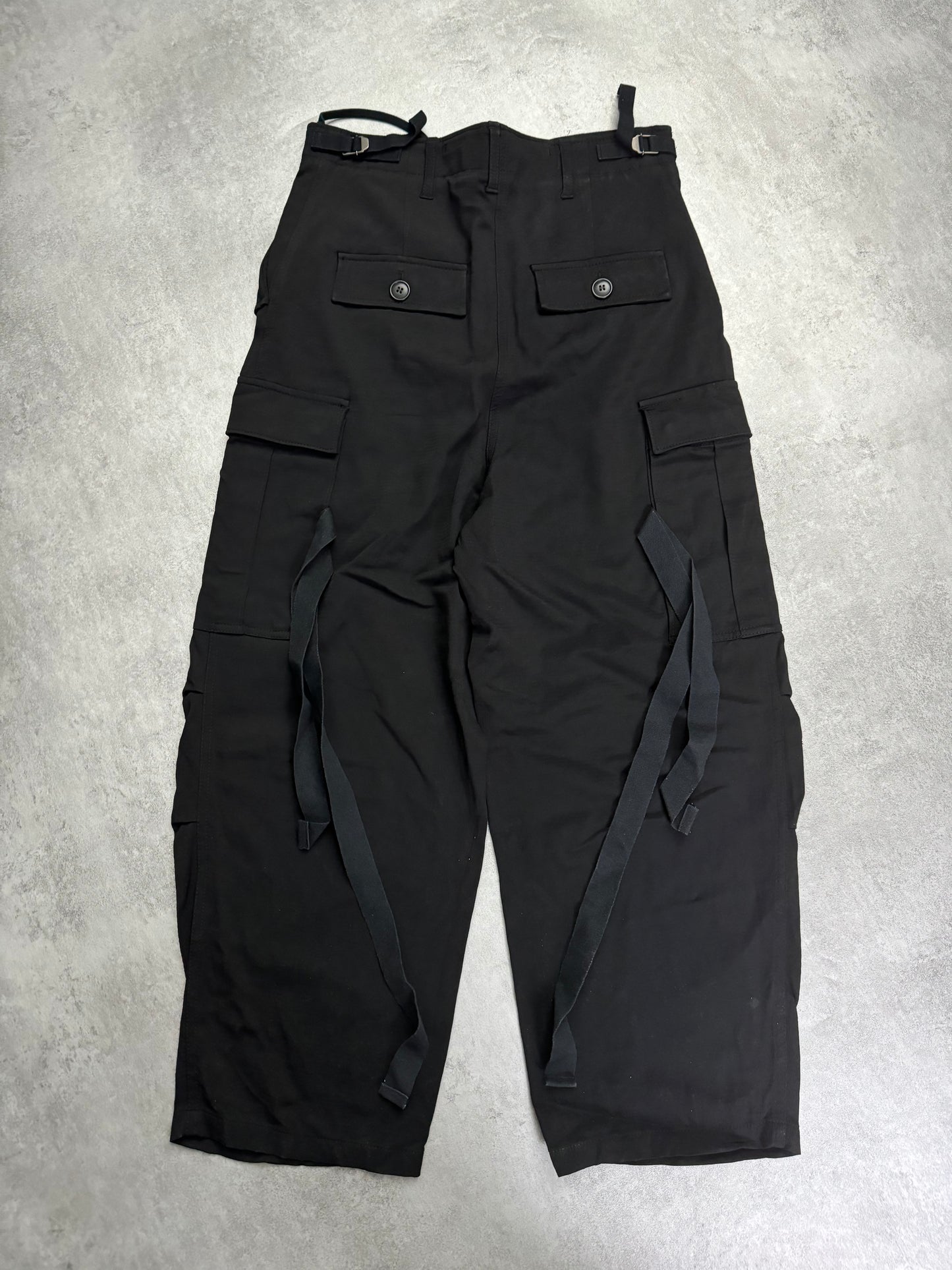 SS2019 Givenchy Sample Black Loose Bondage Cargo Tactical Pants (S) - 5