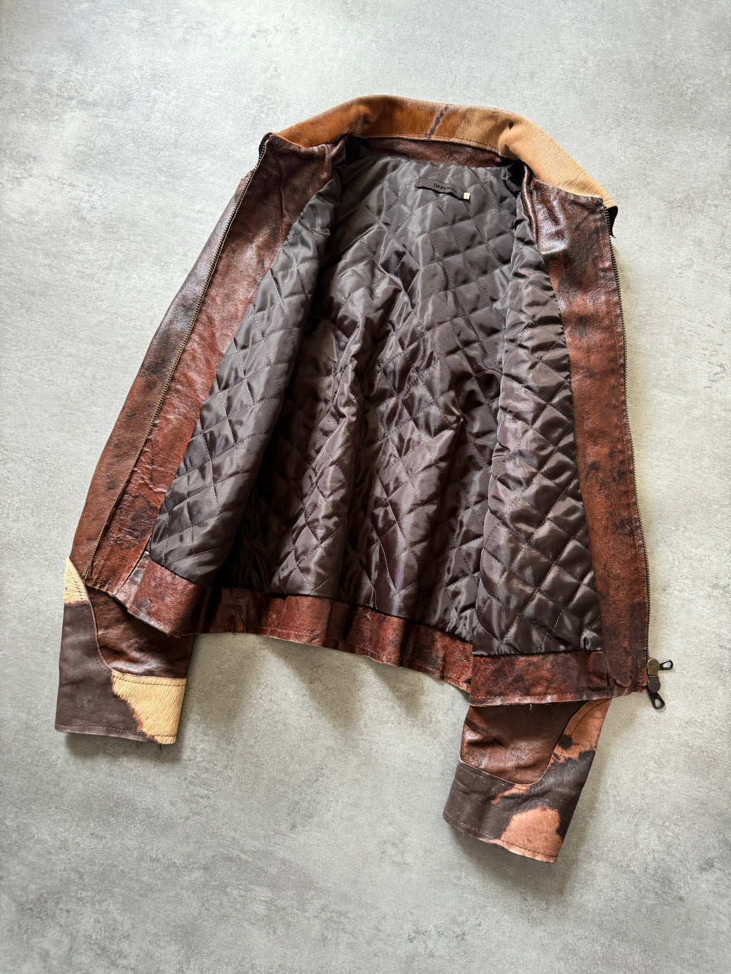 2000s Imperial Brown Fur Leather Cow Jacket  (L) - 9