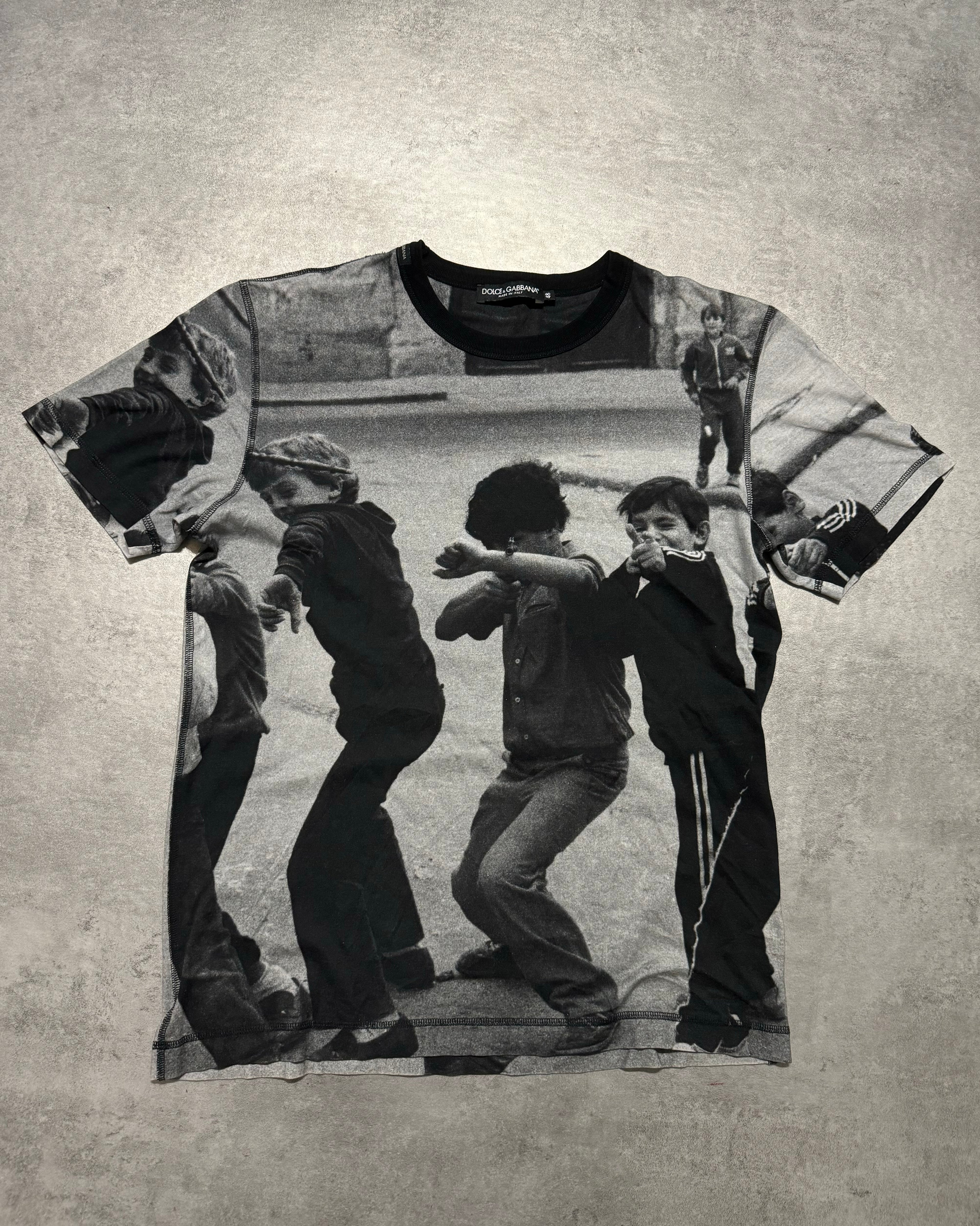 Dolce & Gabbana Black & White Rebel Young Children Tee-Shirt (S) - 5