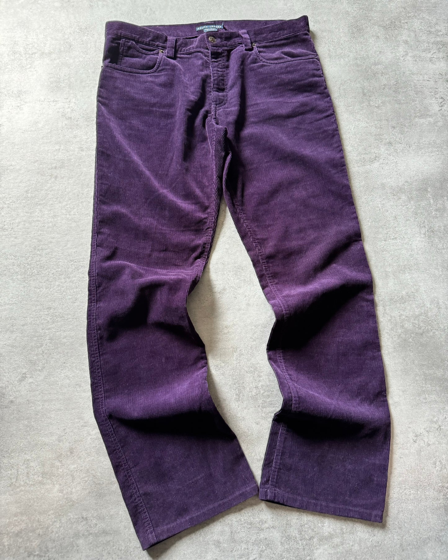 2000s Ralph Lauren Velvet Purple Cozy Pants (L) - 2