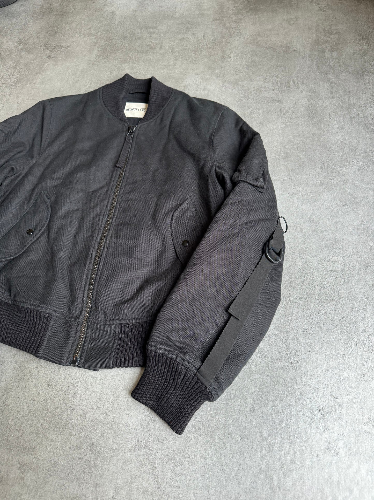 AW2003 Helmut Lang Black Bondage Re-edition Bomber Jacket (M) - 8