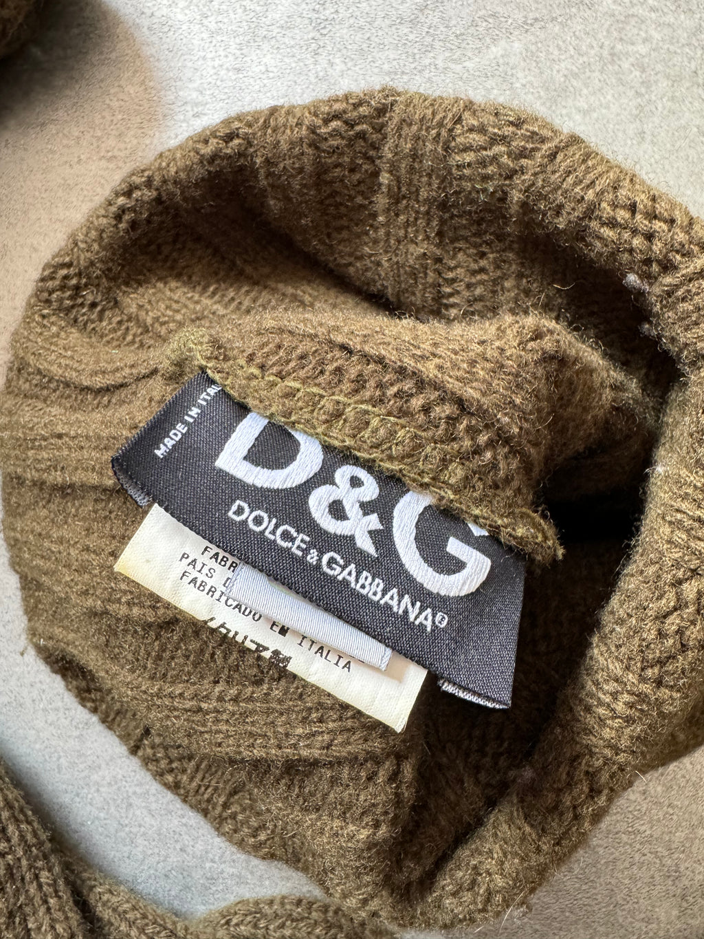 AW2003 Dolce & Gabbana Scarf & Beanie Olive Set (OS) - 6