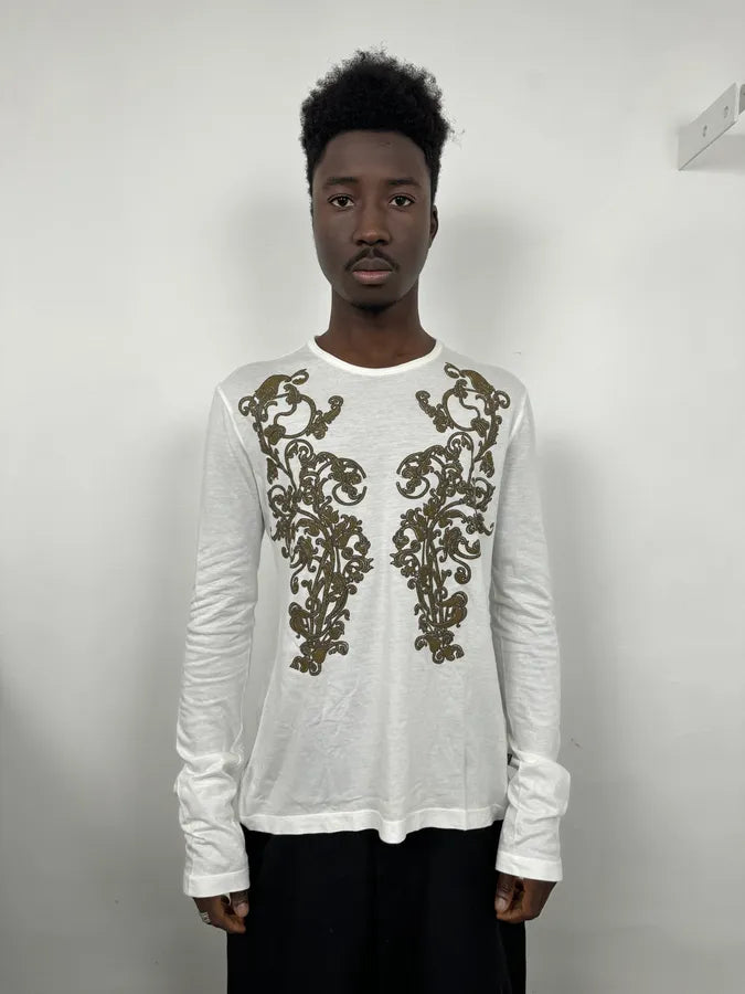 2000s Cavalli Ornament White Longsleeves dbizFSR 1