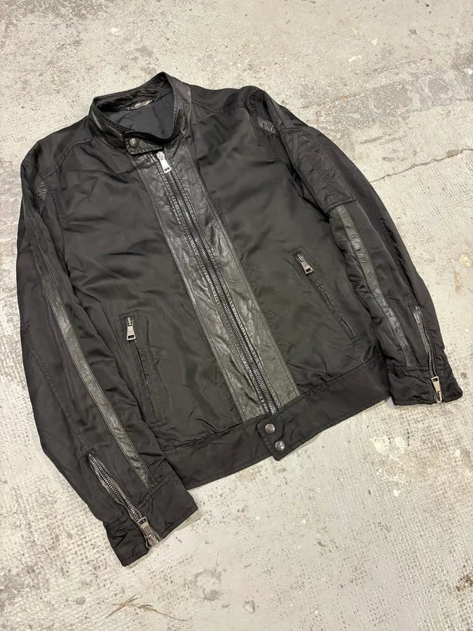 2000 Dolce & Gabbana Black Hybird Nylon Biker Jacket qLCARmm 3