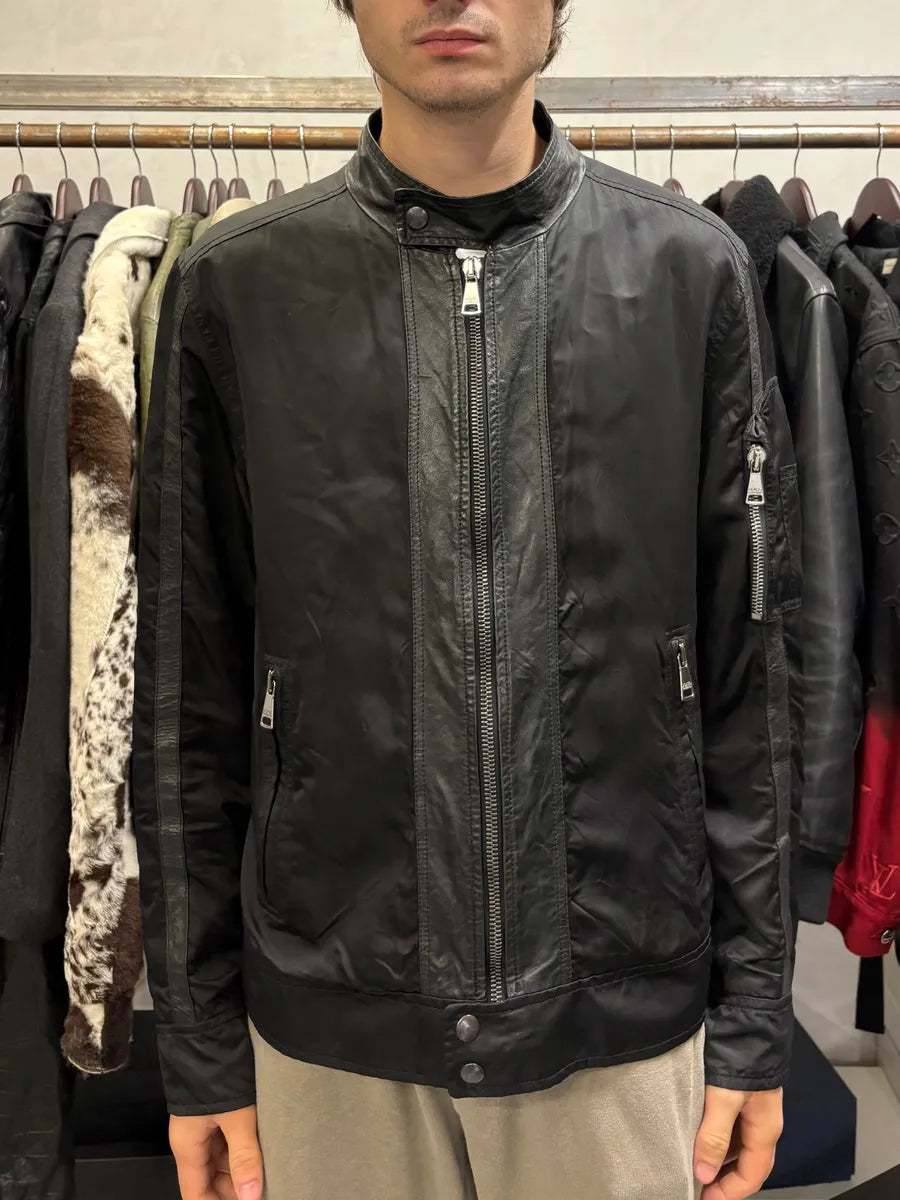 2000 Dolce & Gabbana Black Hybird Nylon Biker Jacket qLCARmm 1