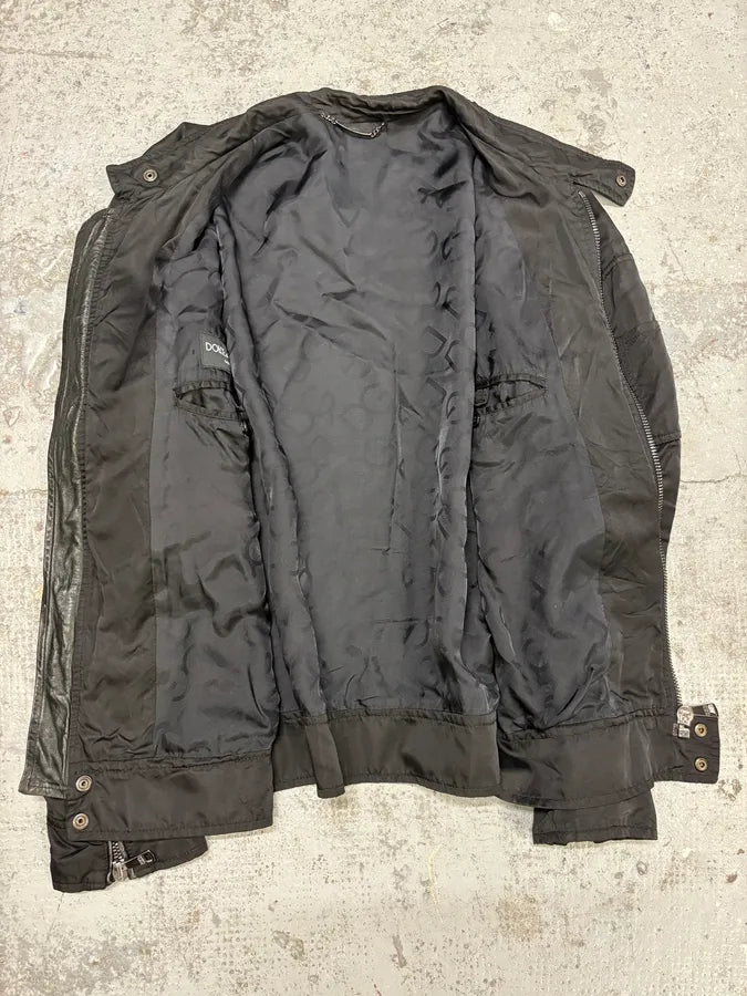 2000 Dolce & Gabbana Black Hybird Nylon Biker Jacket qLCARmm 6