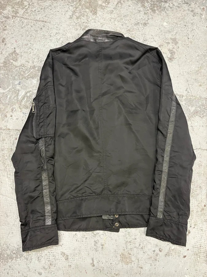 2000 Dolce & Gabbana Black Hybird Nylon Biker Jacket qLCARmm 5