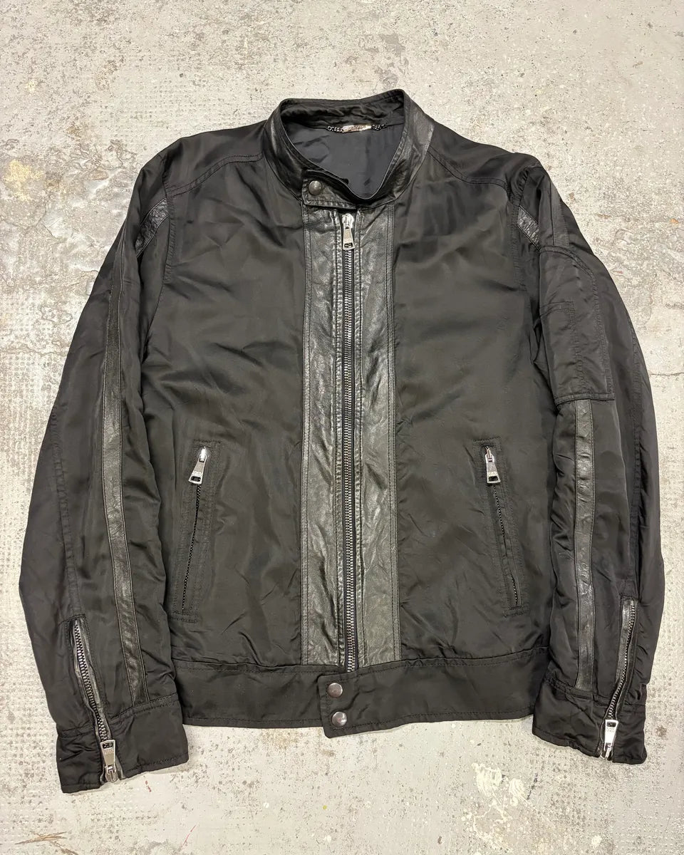 2000 Dolce & Gabbana Black Hybird Nylon Biker Jacket qLCARmm 0