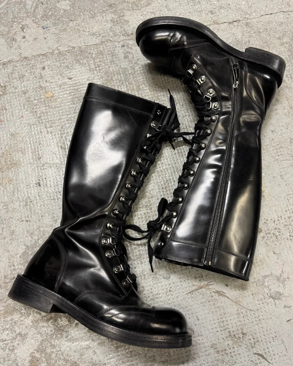 2000 Dolce & Gabbana Embellished Black Ankle Leather Boots (39eu/us6.5) nBmqGeS 0